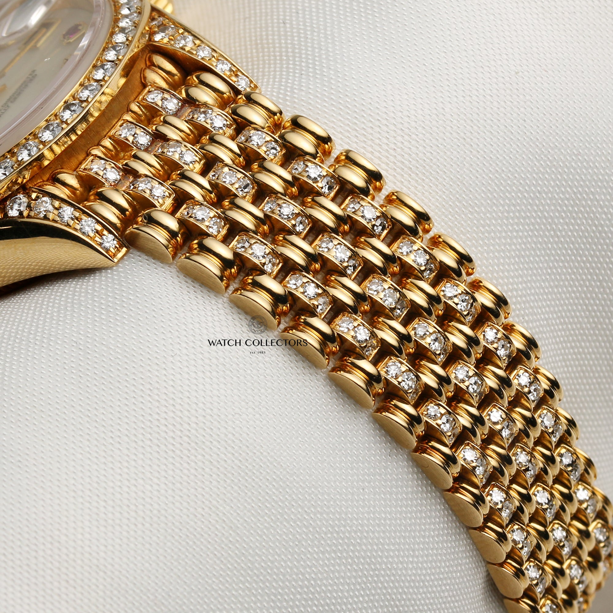 Rolex Lady DateJust Diamond & Ruby 18K Yellow Gold Second Hand Watch Collectors 7