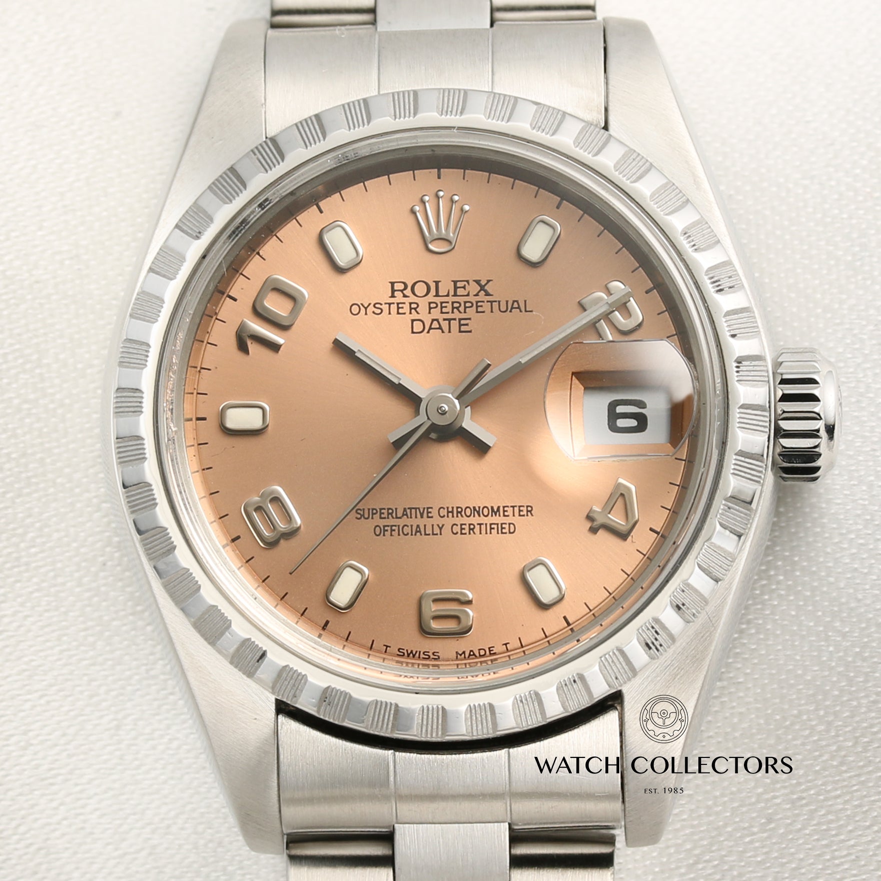 Rolex Lady DateJust Engine Turned Bezel Stainless Steel Second Hand Watch Collectors 2