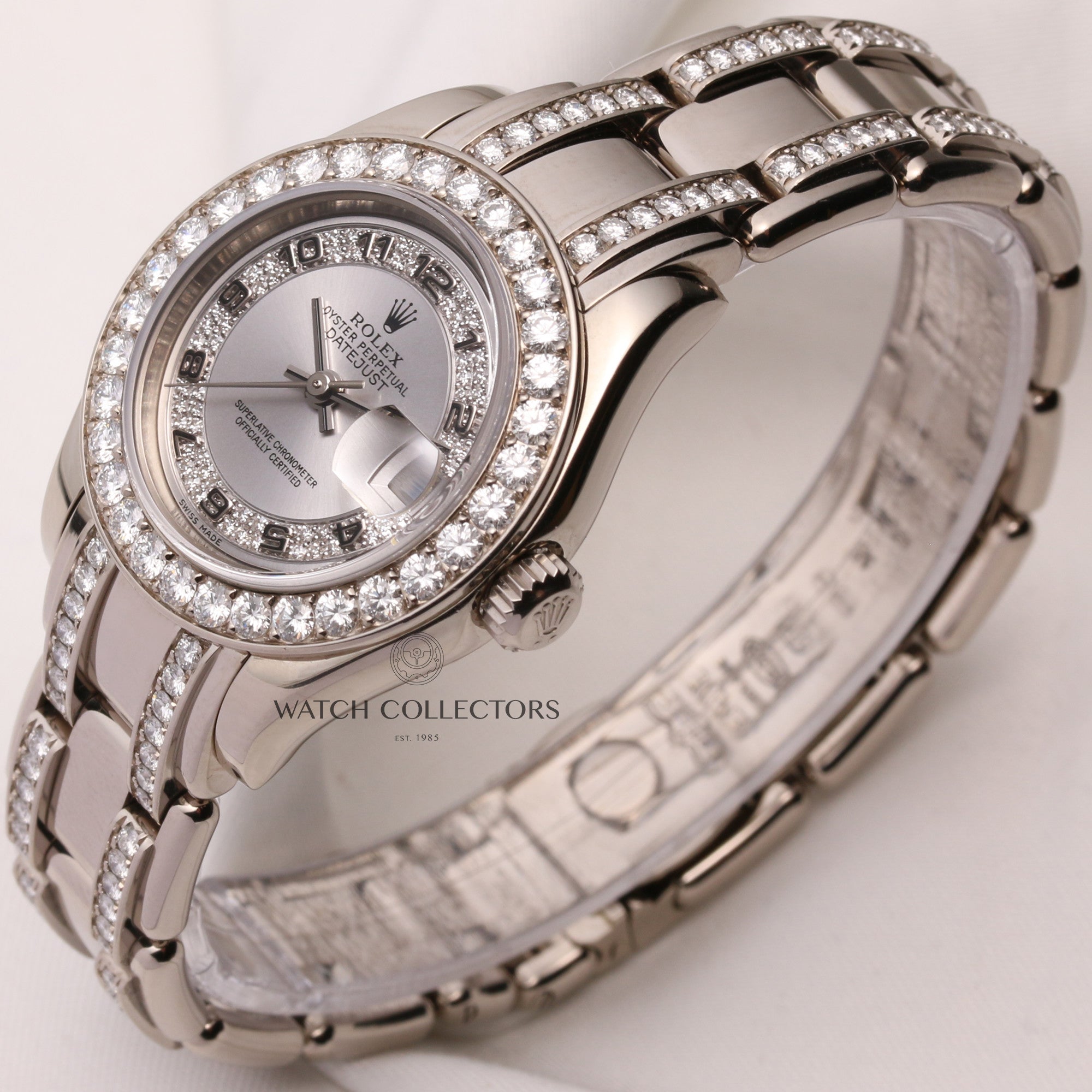 Rolex-Lady-DateJust-PearlMaster-80299-18K-White-Gold-Arabic-Numeral-Double-Row-Diamond-String-Dial-Second-Hand-Watch-Collectors-3