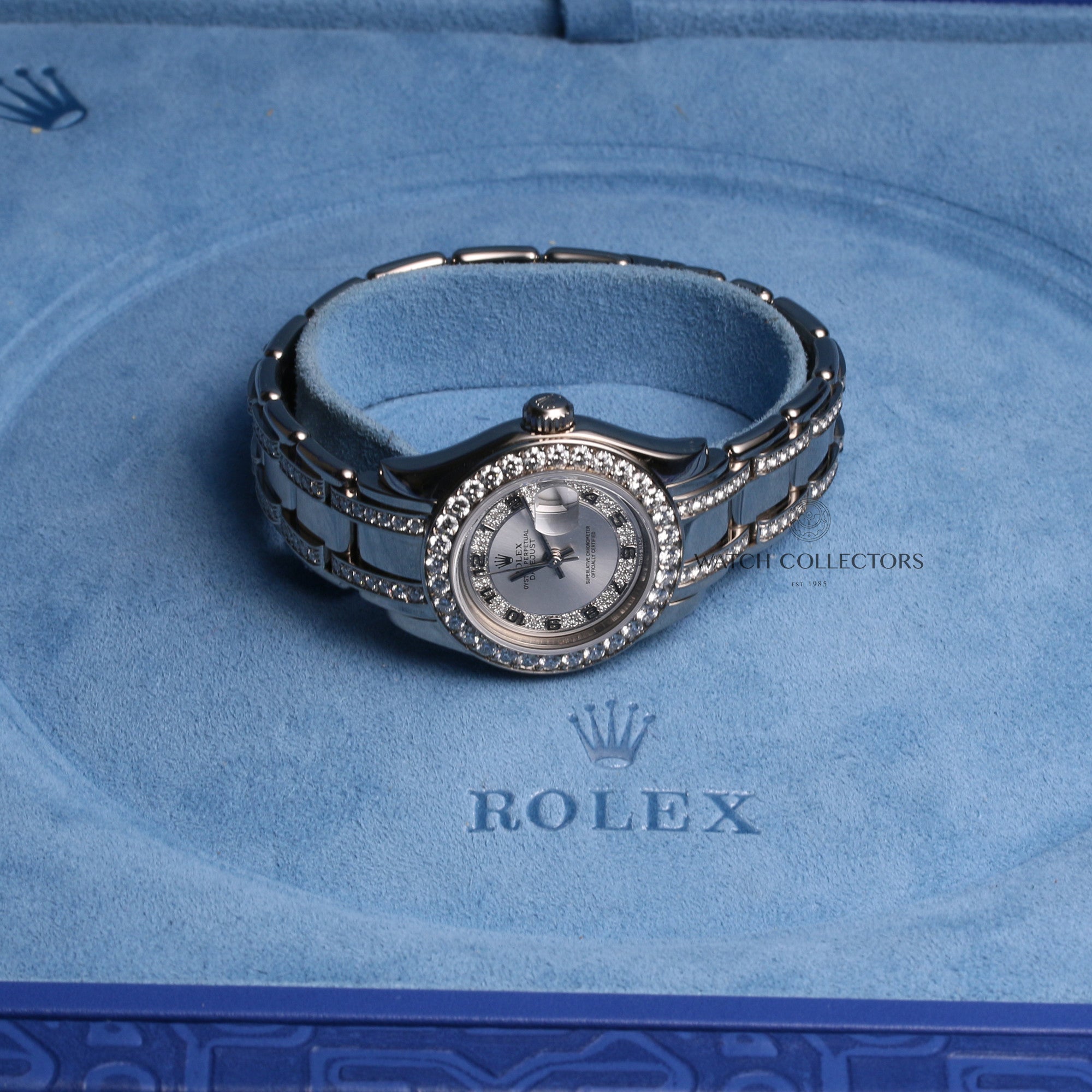 Rolex-Lady-DateJust-PearlMaster-80299-18K-White-Gold-Arabic-Numeral-Double-Row-Diamond-String-Dial-Second-Hand-Watch-Collectors-9