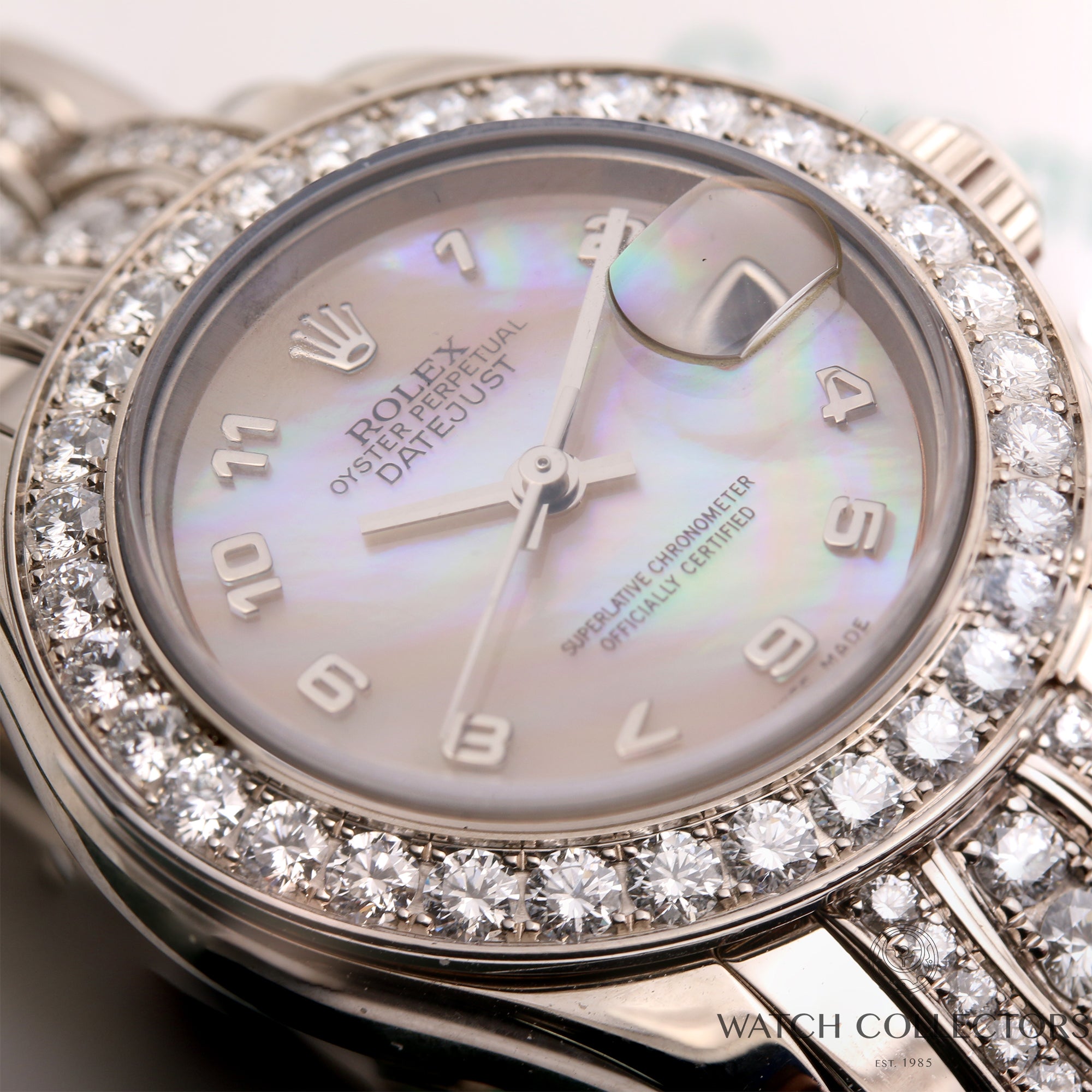 Rolex-Lady-DateJust-PearlMaster-80299-18k-white-gold-MOP-Dial-Second-Hand-Watch-Collectors-8