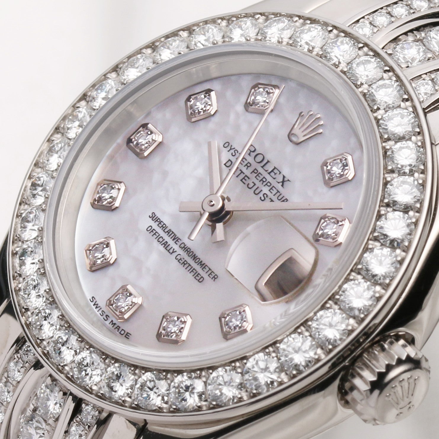 Rolex Lady DateJust PearlMaster 80299 18k white gold MOP Diamond Dial Second Hand Watch Collectors 1 (4)