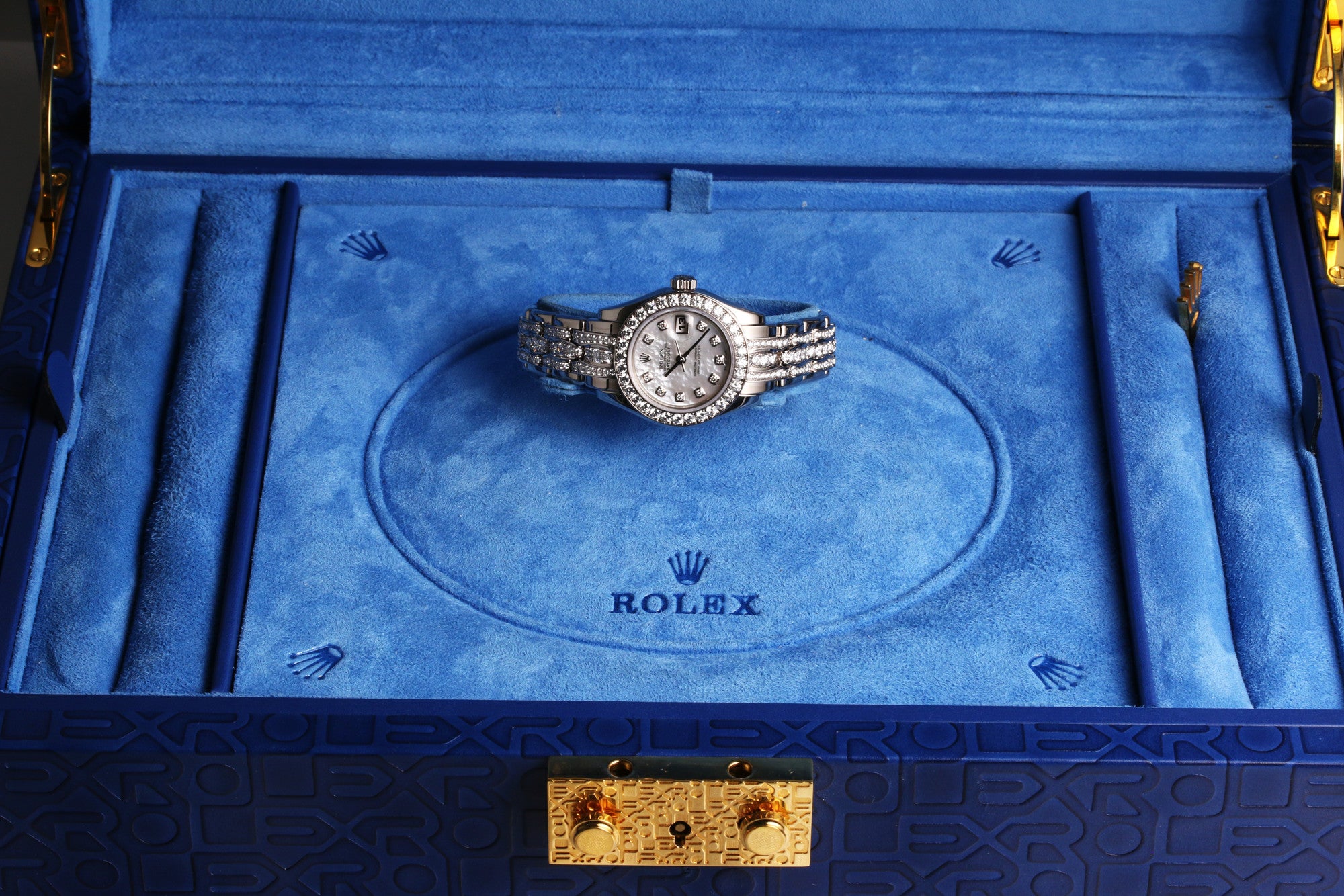 Rolex Lady DateJust PearlMaster 80299 18k white gold MOP Diamond Dial Second Hand Watch Collectors 1 (7)