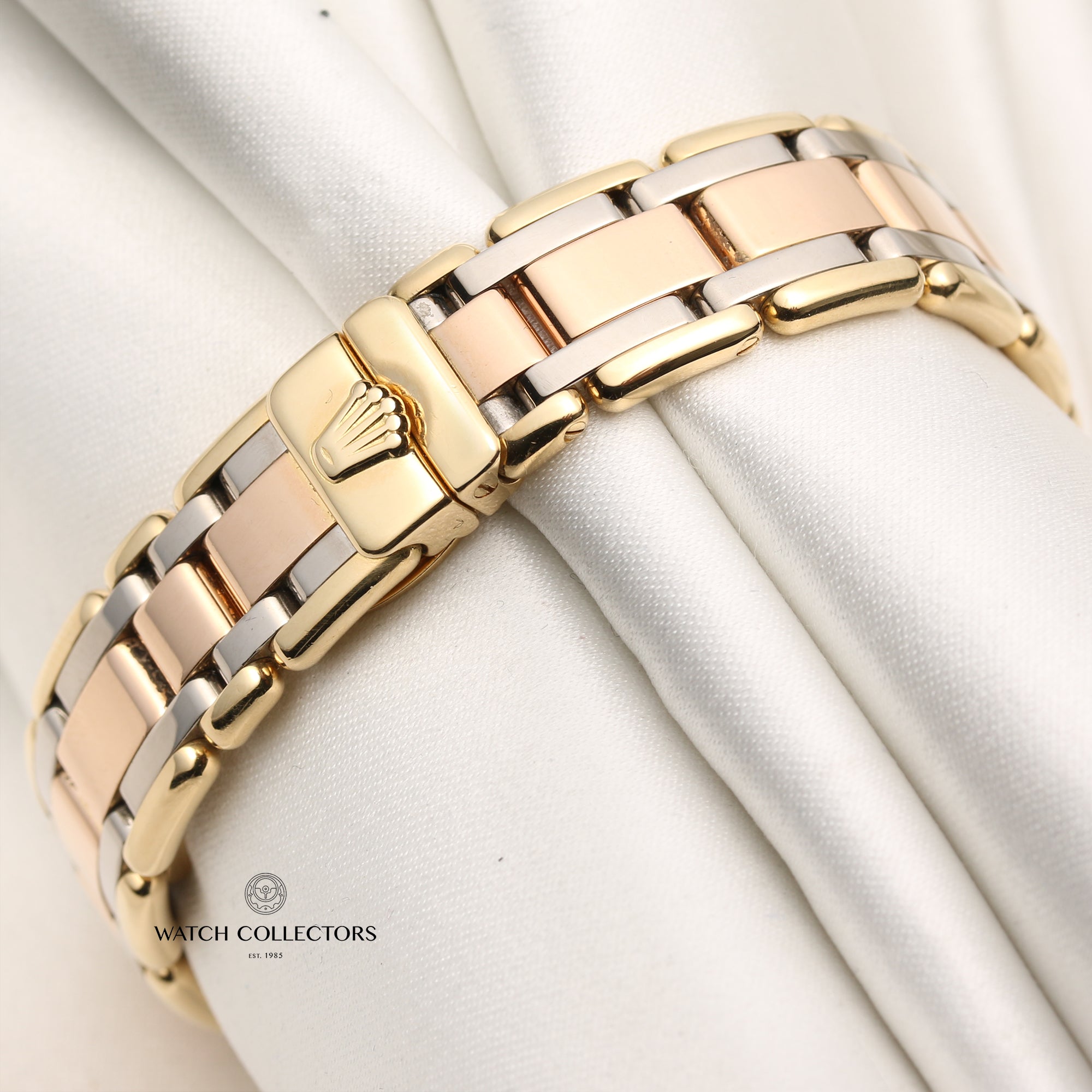 Rolex Lady DateJust Pearlmaster 69298 Fossil Dinosaur Egg Diamond Dial 18K Tridor Second Hand Watch Collectors 9