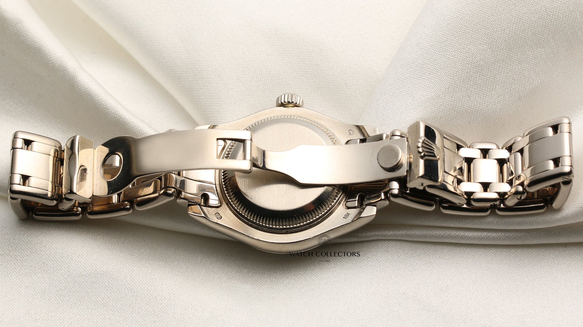 Rolex Lady DateJust Pearlmaster 69359 MOP Diamond 18K White Gold Second Hand Watch Collectors 8