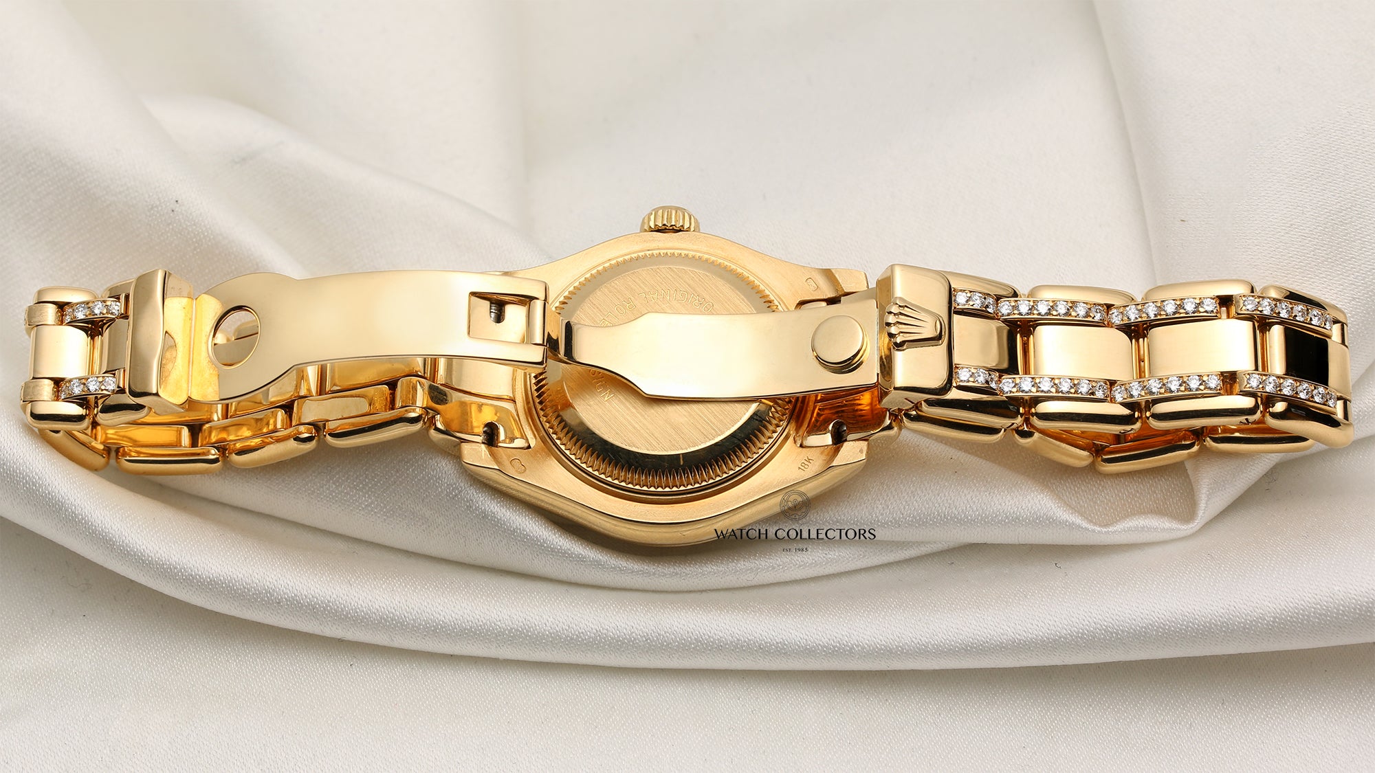 Rolex Lady DateJust Pearlmaster 80298 18K Yellow Gold MOP Diamond Second Hand Watch Collectors 9