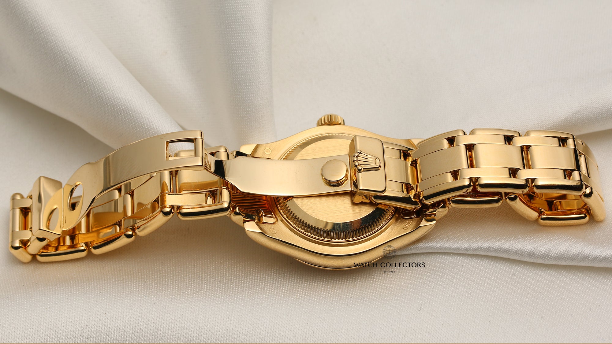Rolex Lady DateJust Pearlmaster 80298 Diamond Bezel 18K Yellow Gold Second Hand Watch Collectors 7