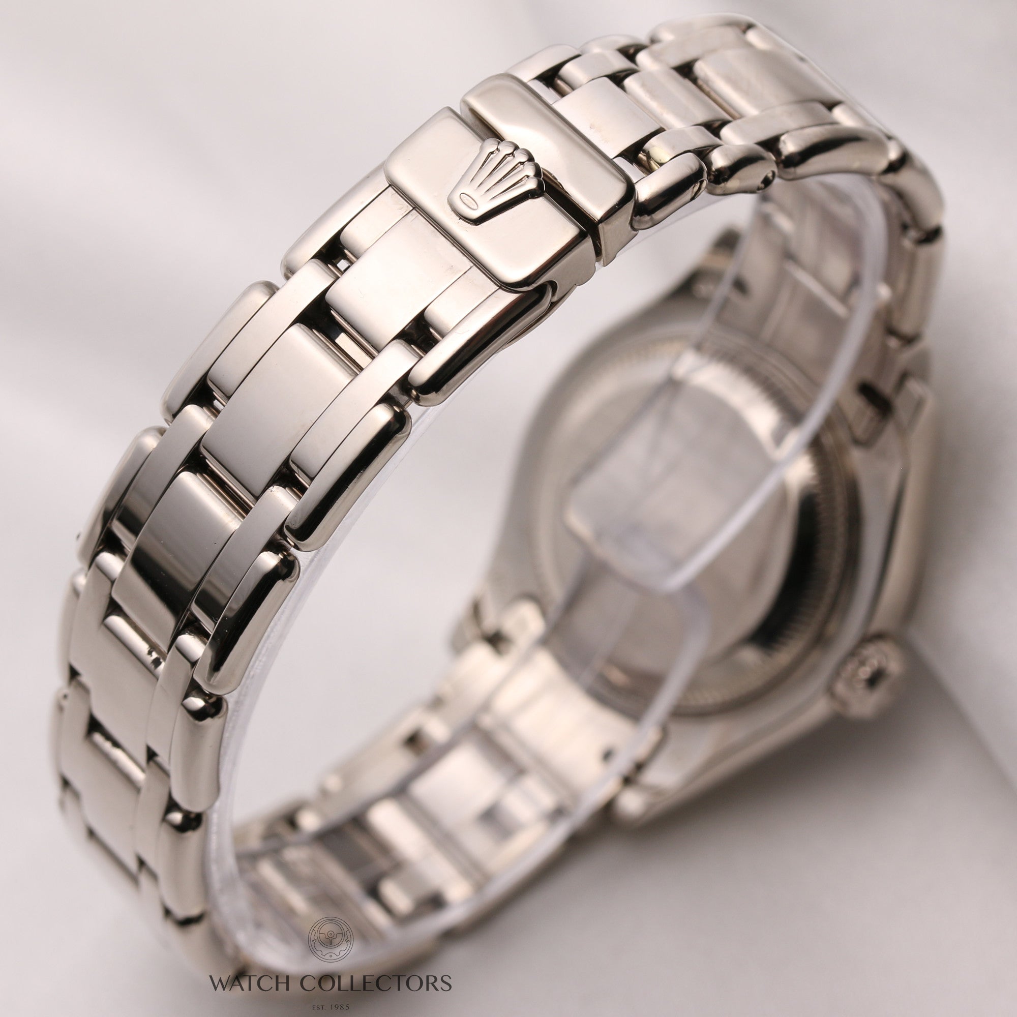 Rolex-Lady-DateJust-Pearlmaster-80299-18K-Silver-Diamond-Dial-Bezel-Second-Hand-Watch-Collectors-5