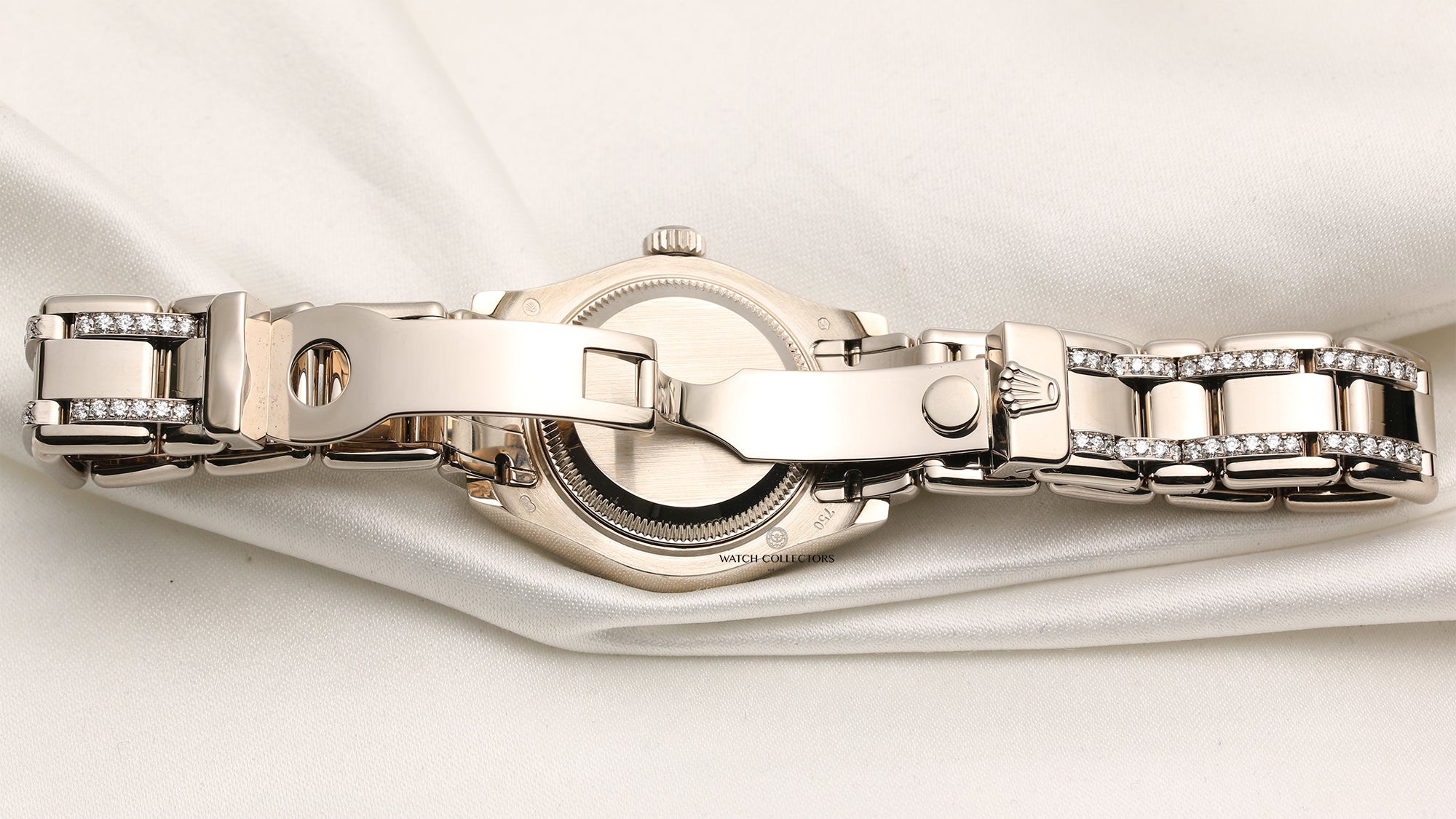 Rolex Lady DateJust Pearlmaster 80299 18K White Gold XL Diamond Pave Second Hand Watch Collectors 10