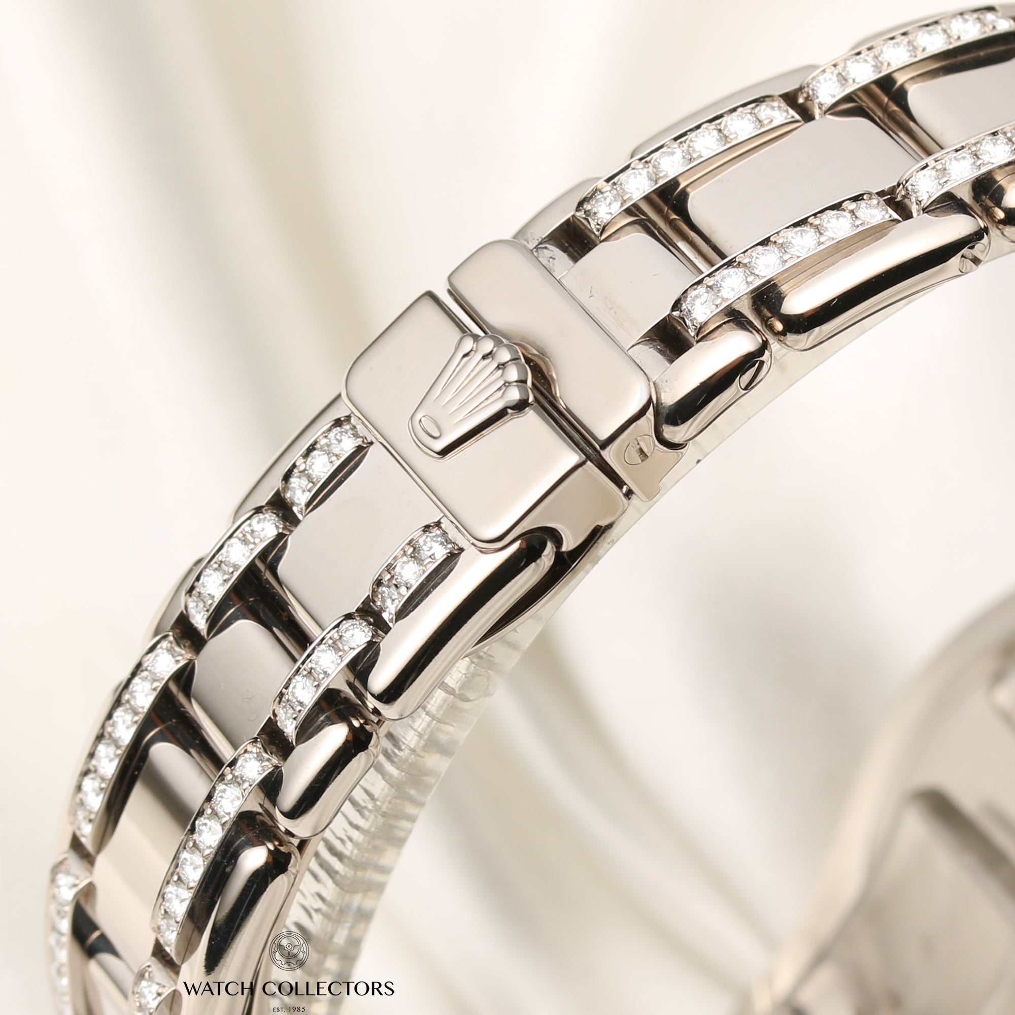 Rolex Lady DateJust Pearlmaster 80299 18K White Gold XL Diamond Pave Second Hand Watch Collectors 11