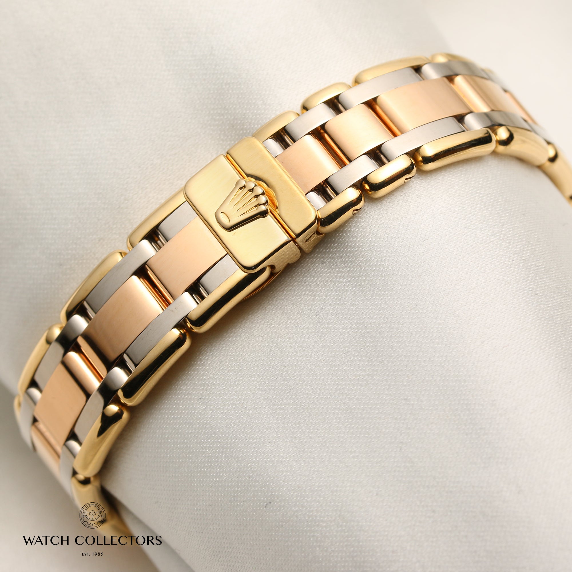 Rolex Lady DateJust Pearlmaster 80318 12 Point Diamond Bezel Tridor 18K Gold Second Hand Watch Collectors 7