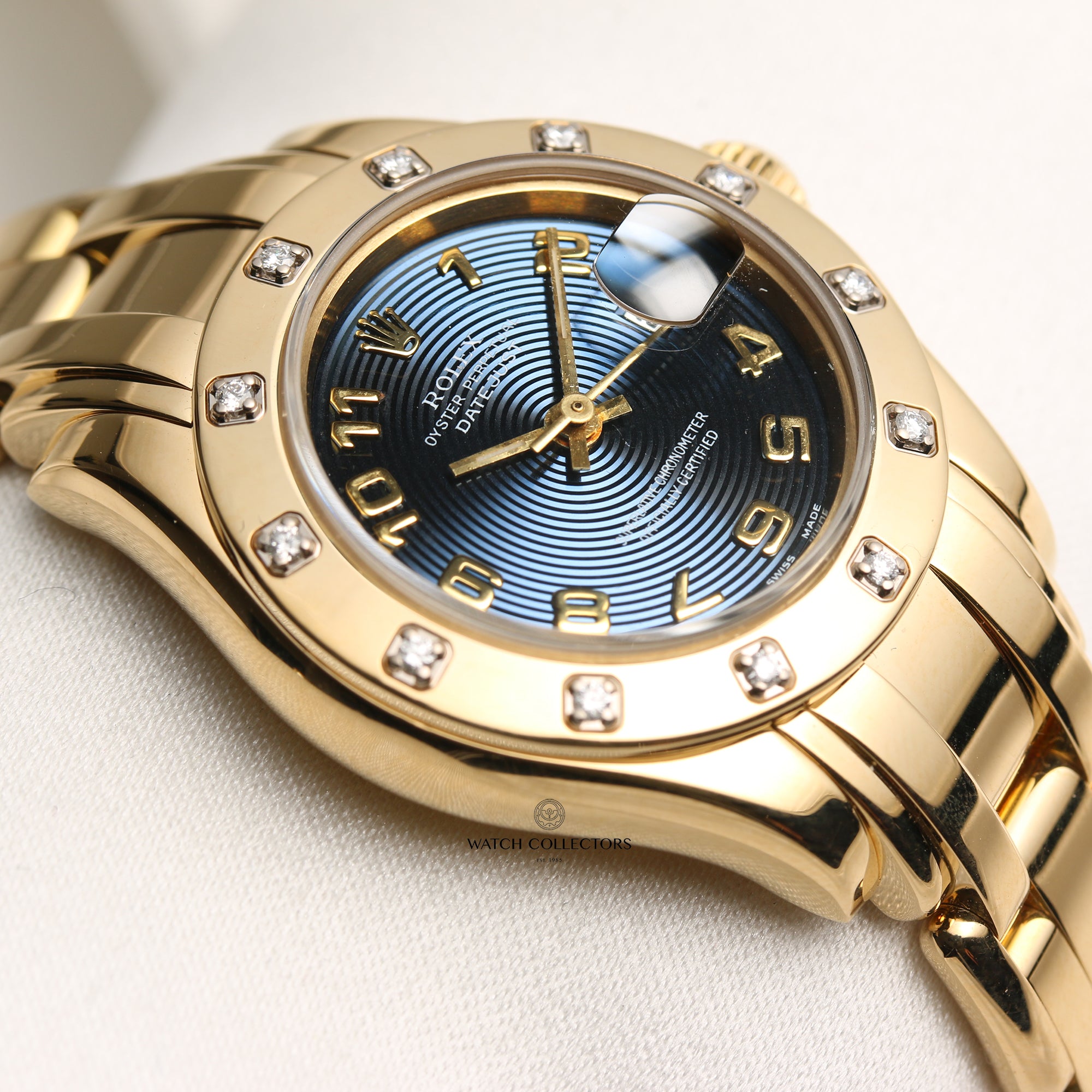 Rolex Lady DateJust Pearlmaster 80318 18K Yellow Gold Diamond Second Hand Watch Collectors 5