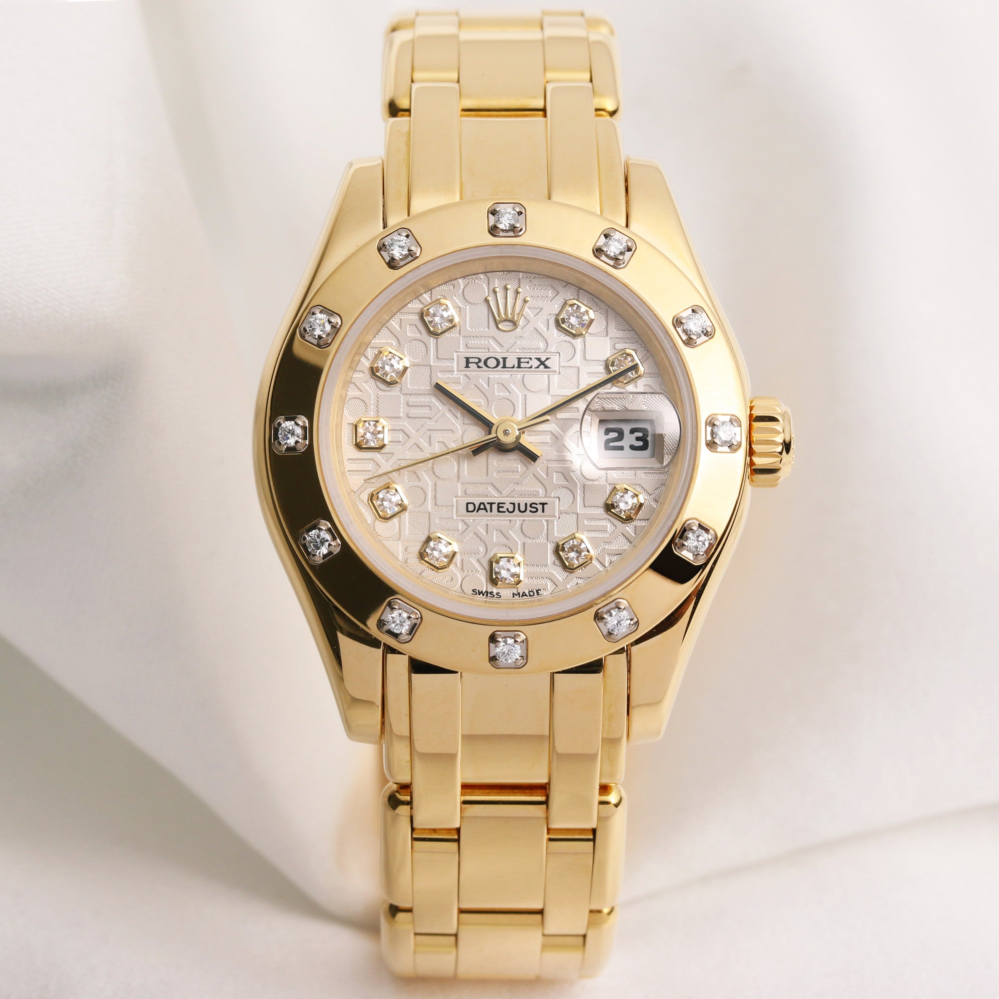 Rolex Lady DateJust Pearlmaster 80318 18K Yellow Gold Second Hand Watch Collectors 1