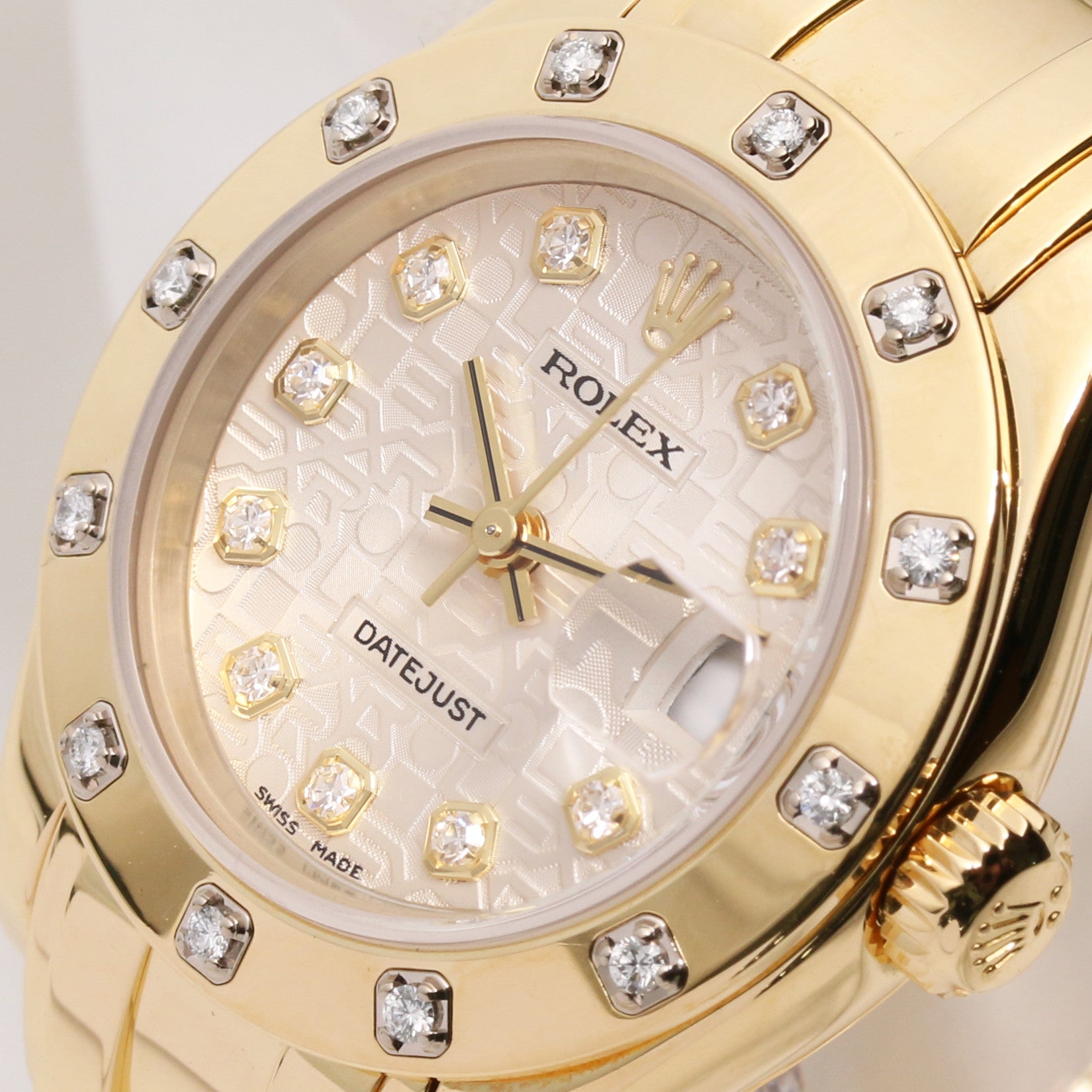 Rolex Lady DateJust Pearlmaster 80318 18K Yellow Gold Second Hand Watch Collectors 4