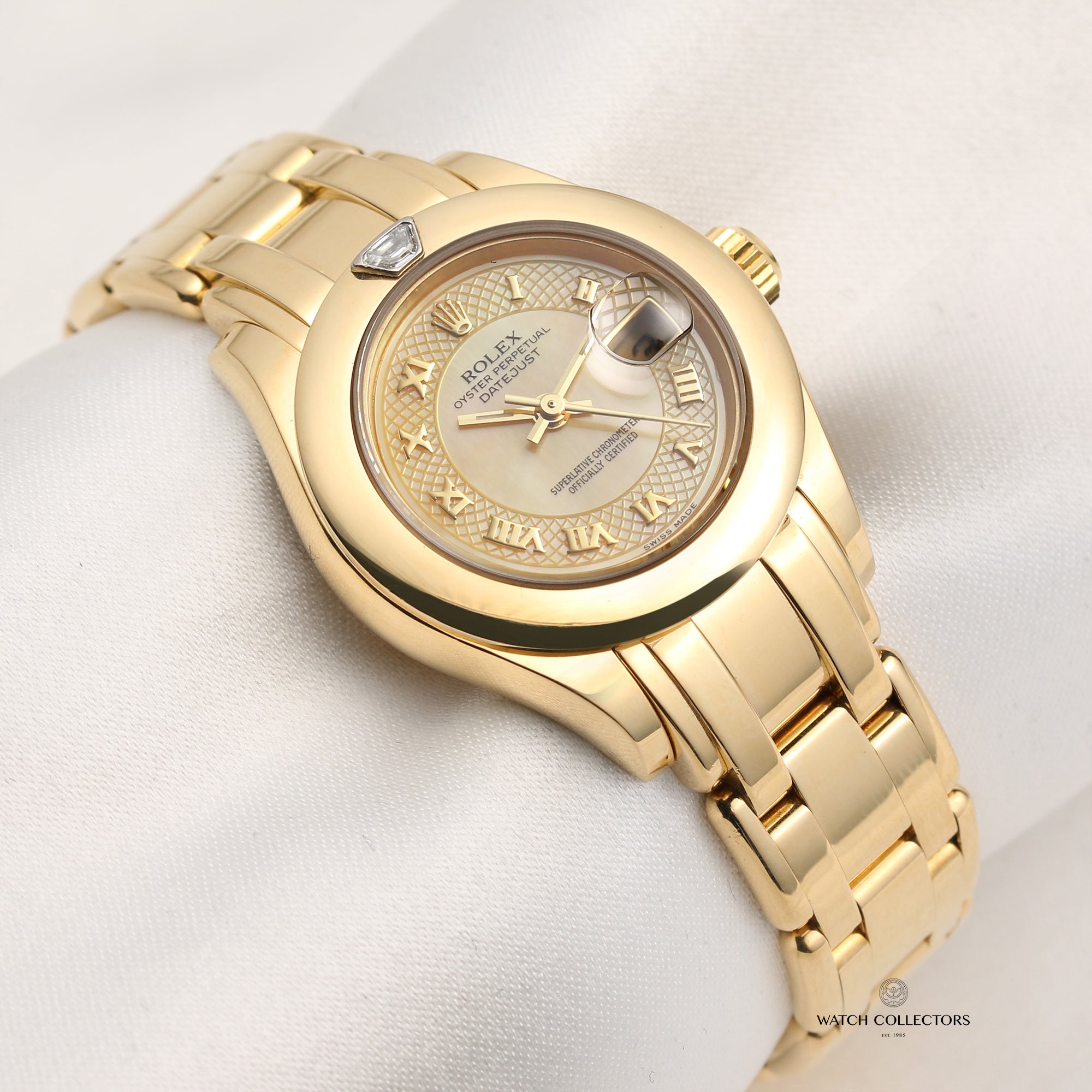 Rolex Lady DateJust Pearlmaster 80328 MOP Single Diamond Second Hand Watch Collectors 5
