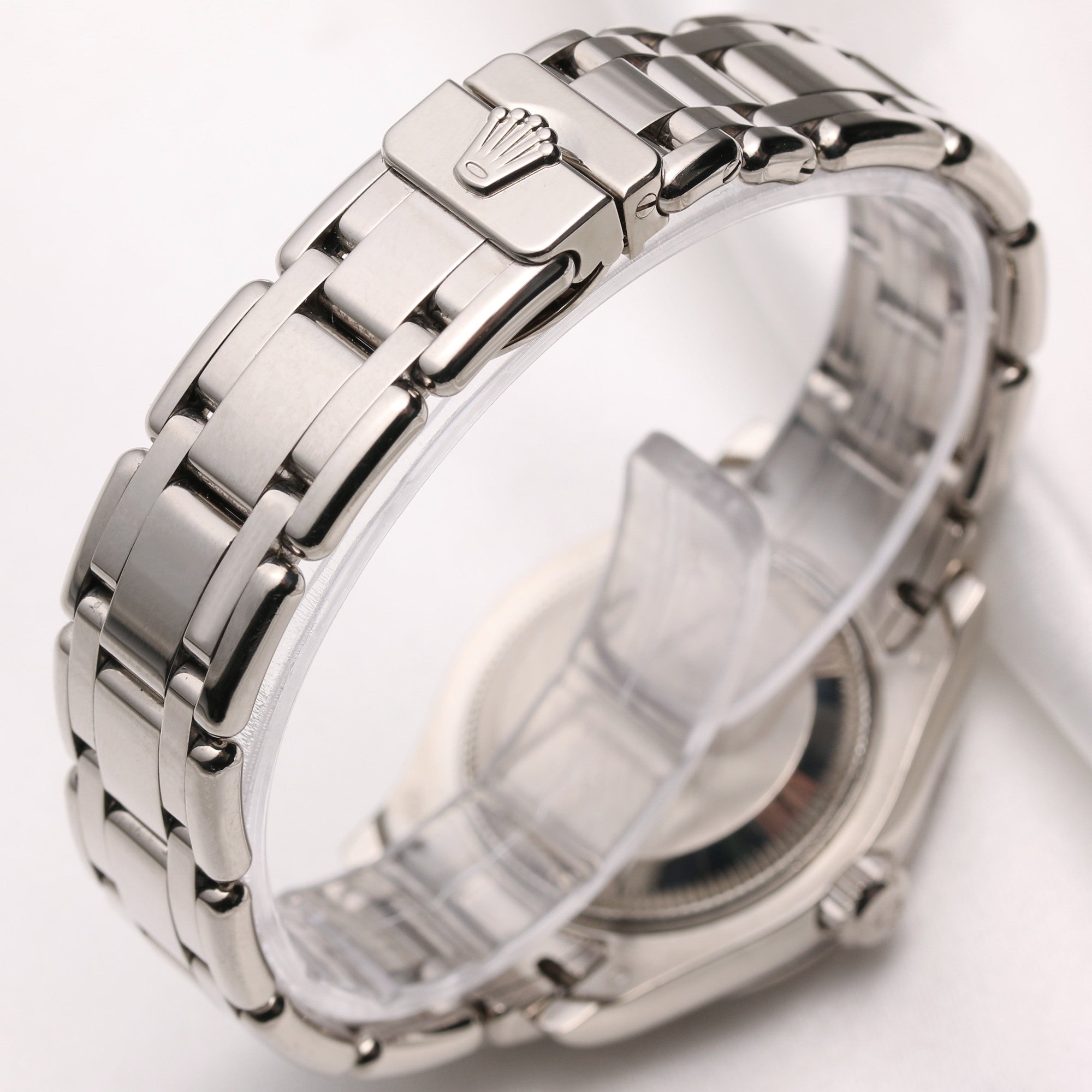 Rolex Lady DateJust Pearlmaster 80399 18K White Gold 12 point Diamond Bezel Second Hand Watch Collectors 5