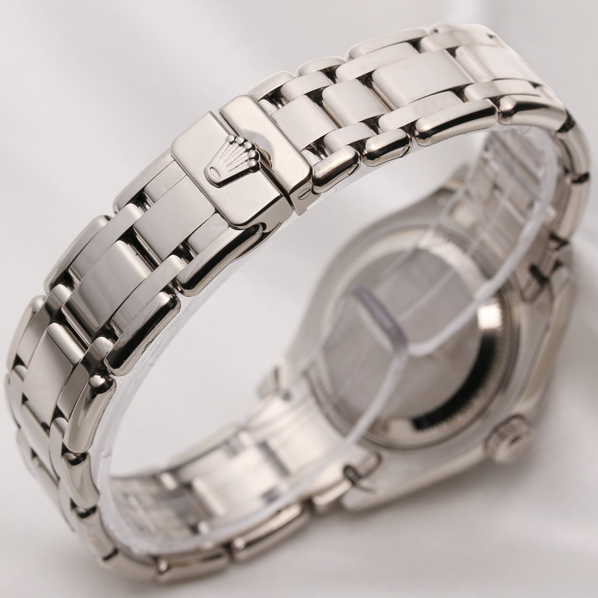 Rolex Lady DateJust Pearlmaster 80399 2 18K White Gold 12 point Diamond Bezel Second Hand Watch Collectors 5