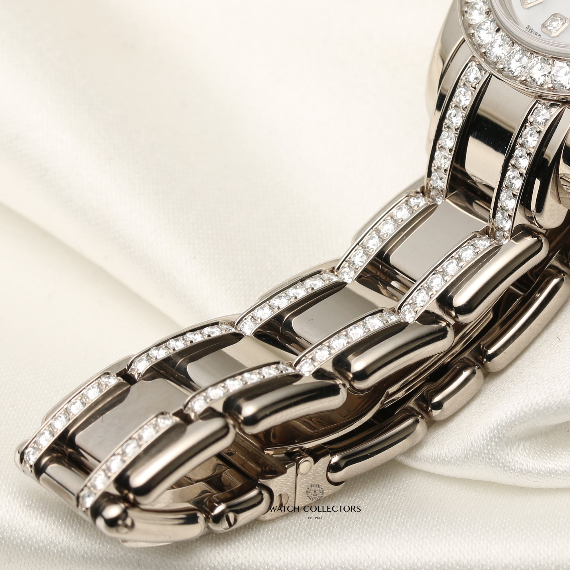 Rolex Lady DateJust Pearlmaster Diamond MOP 18K White Gold Second Hand Watch Collectors 8