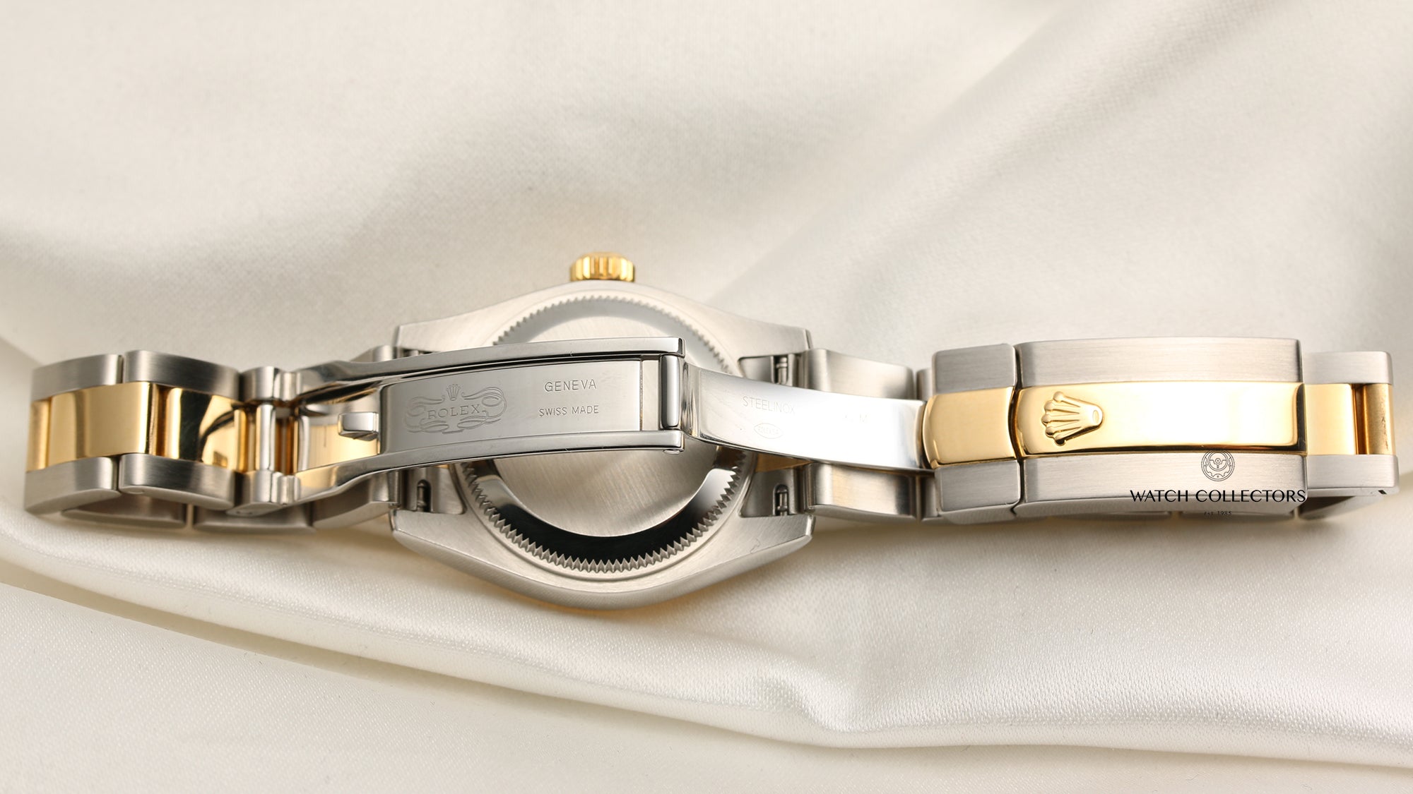 Rolex Lady DateJust Steel & Gold Black Dial Second Hand Watch Collectors 6