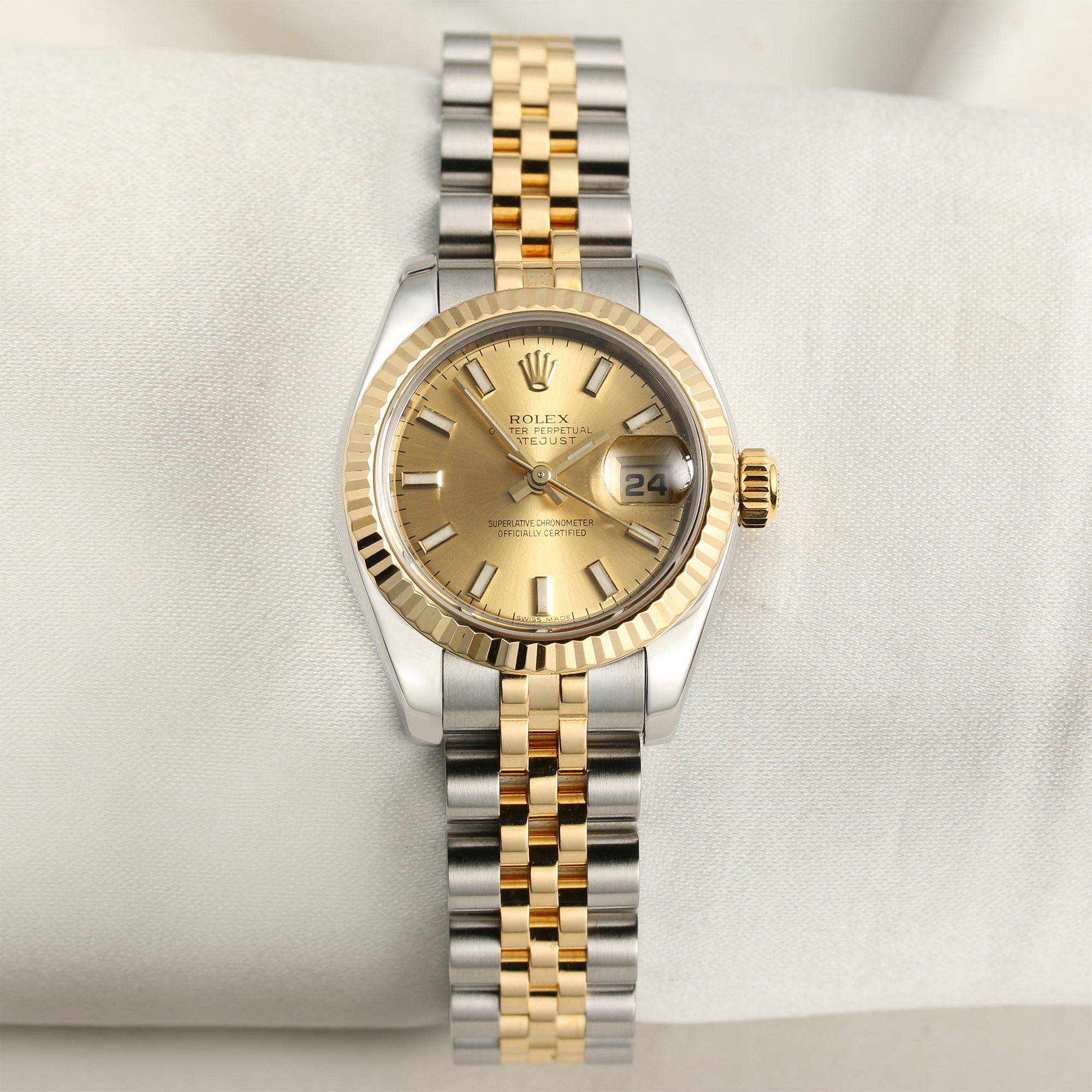 Rolex Lady DateJust 279173 Stainless Steel 18k Yellow Gold Gold Dial