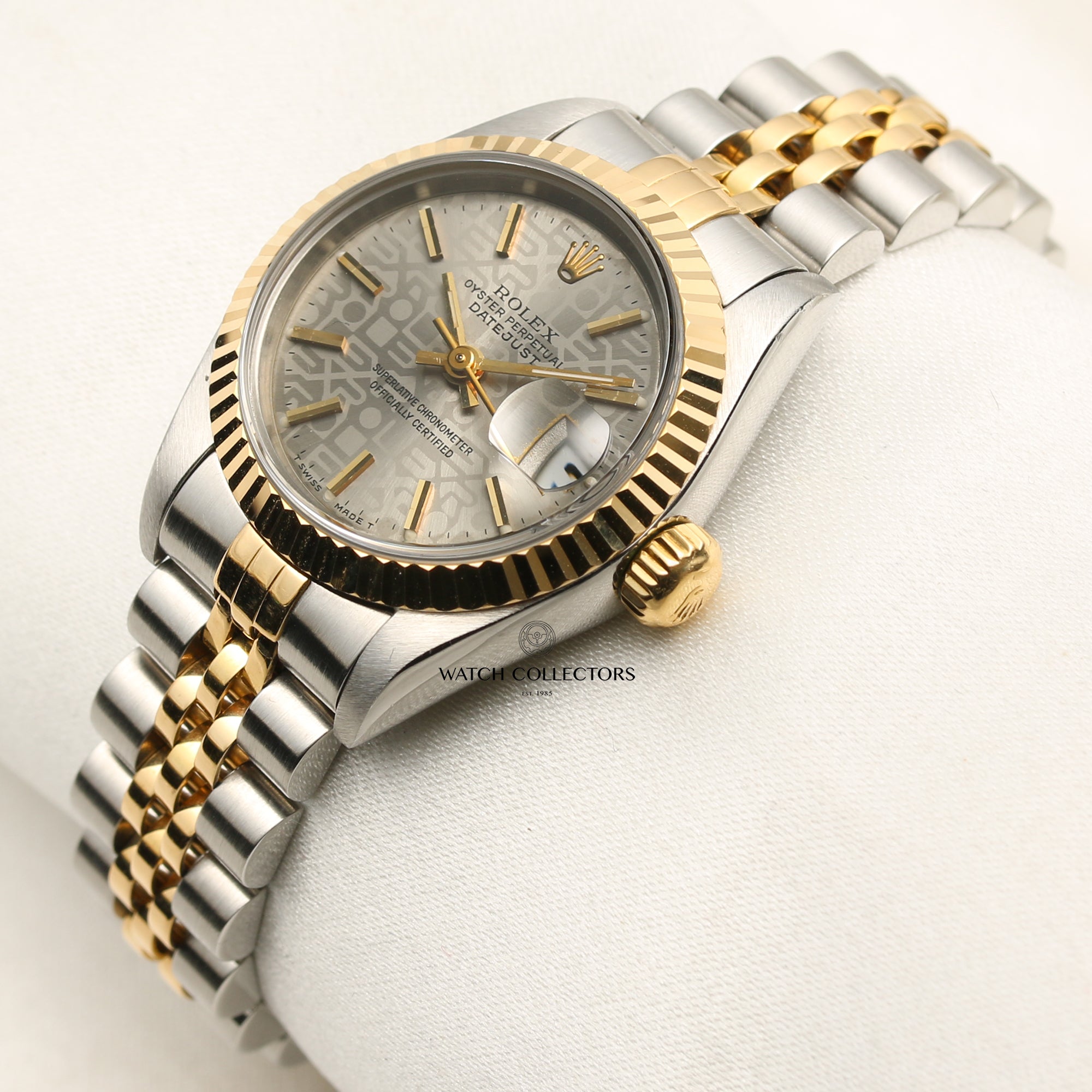 Rolex Lady DateJust Steel & Gold Silver Jubilee Dial Second Hand Watch Collectors 3