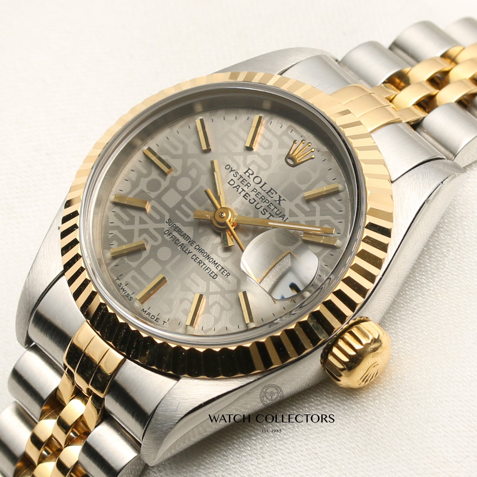 Rolex Lady DateJust Steel & Gold Silver Jubilee Dial Second Hand Watch Collectors 4