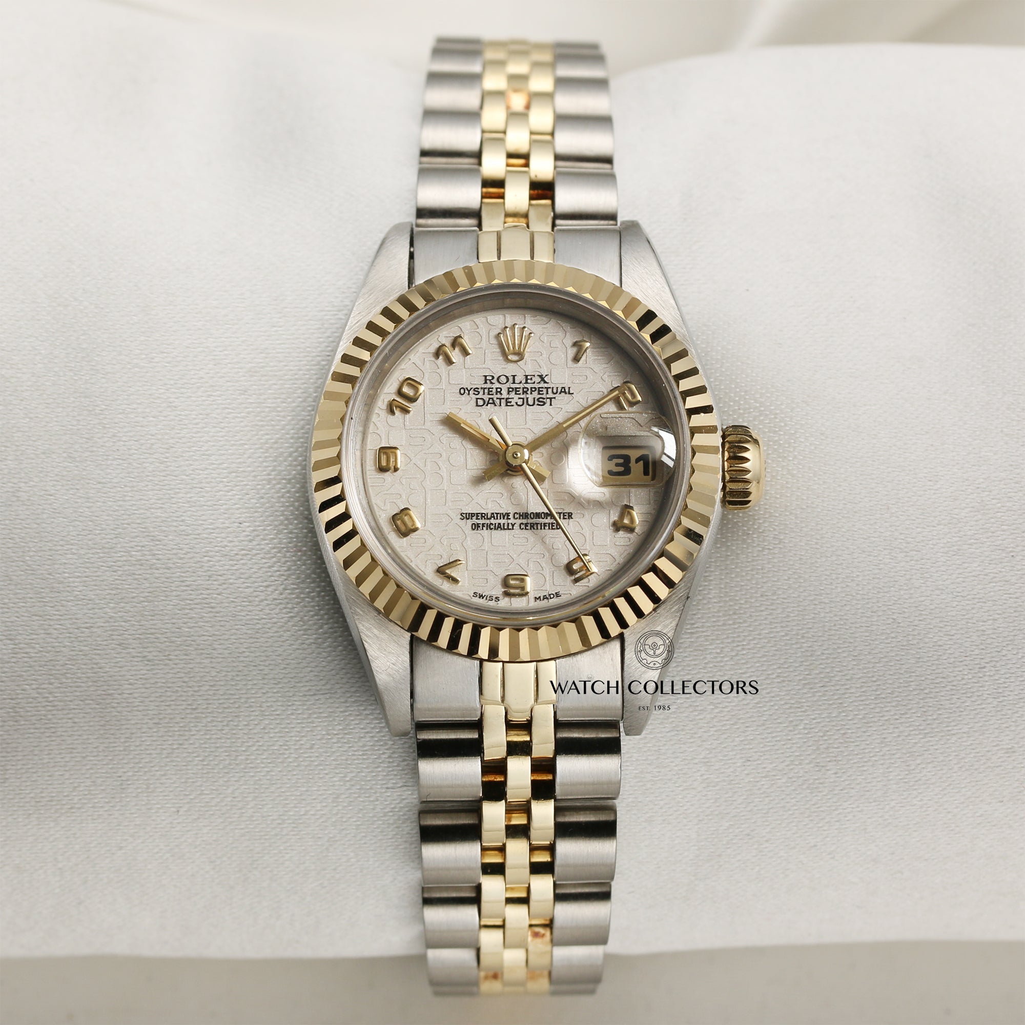 Rolex Lady DateJust Steel & Gold White Jubilee Dial Second Hand Watch Collectors 1