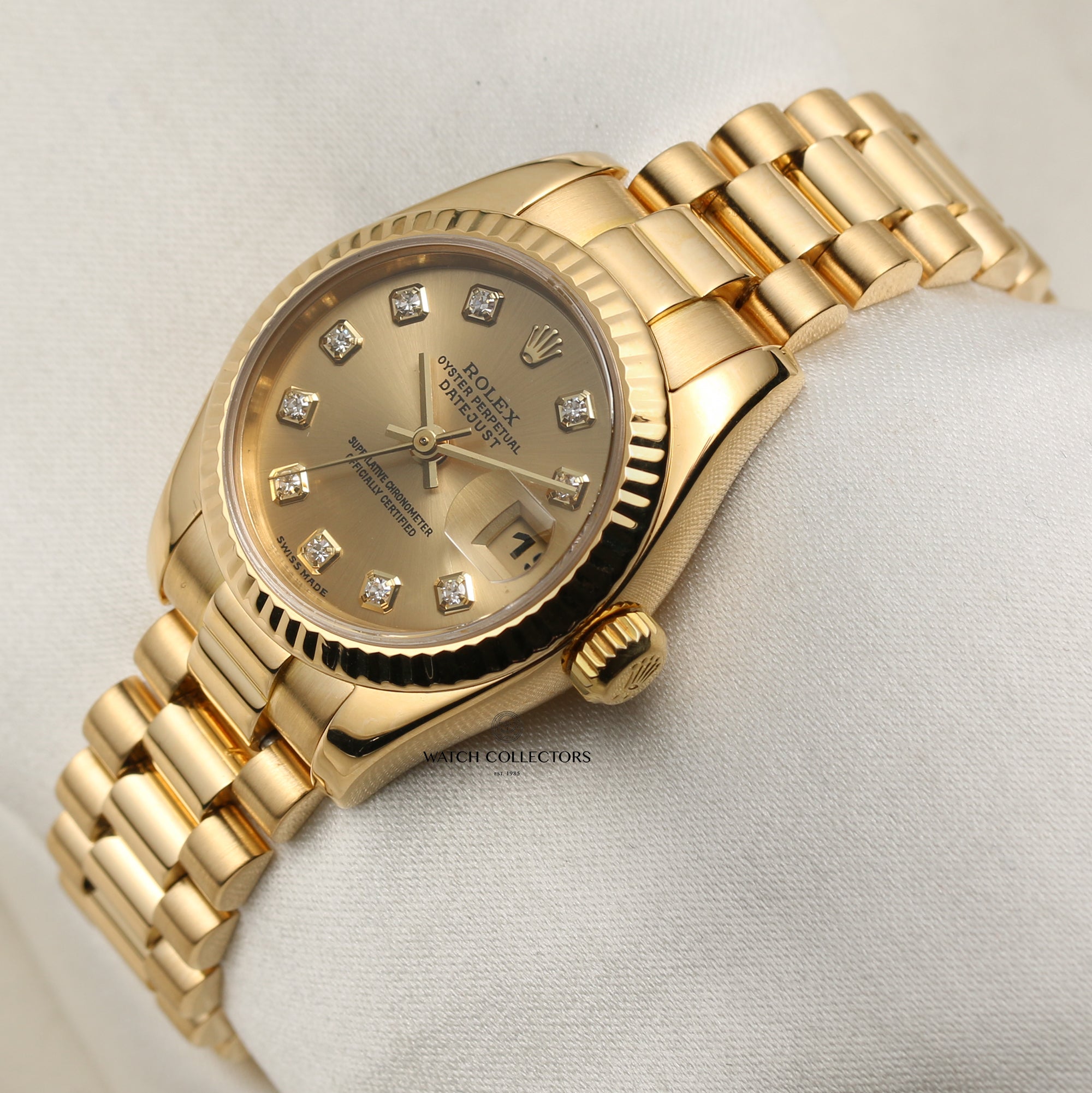 Rolex Lady Datejust 179178 18K Yellow Gold Diamond Dial Second Hand Watch Collectors 3