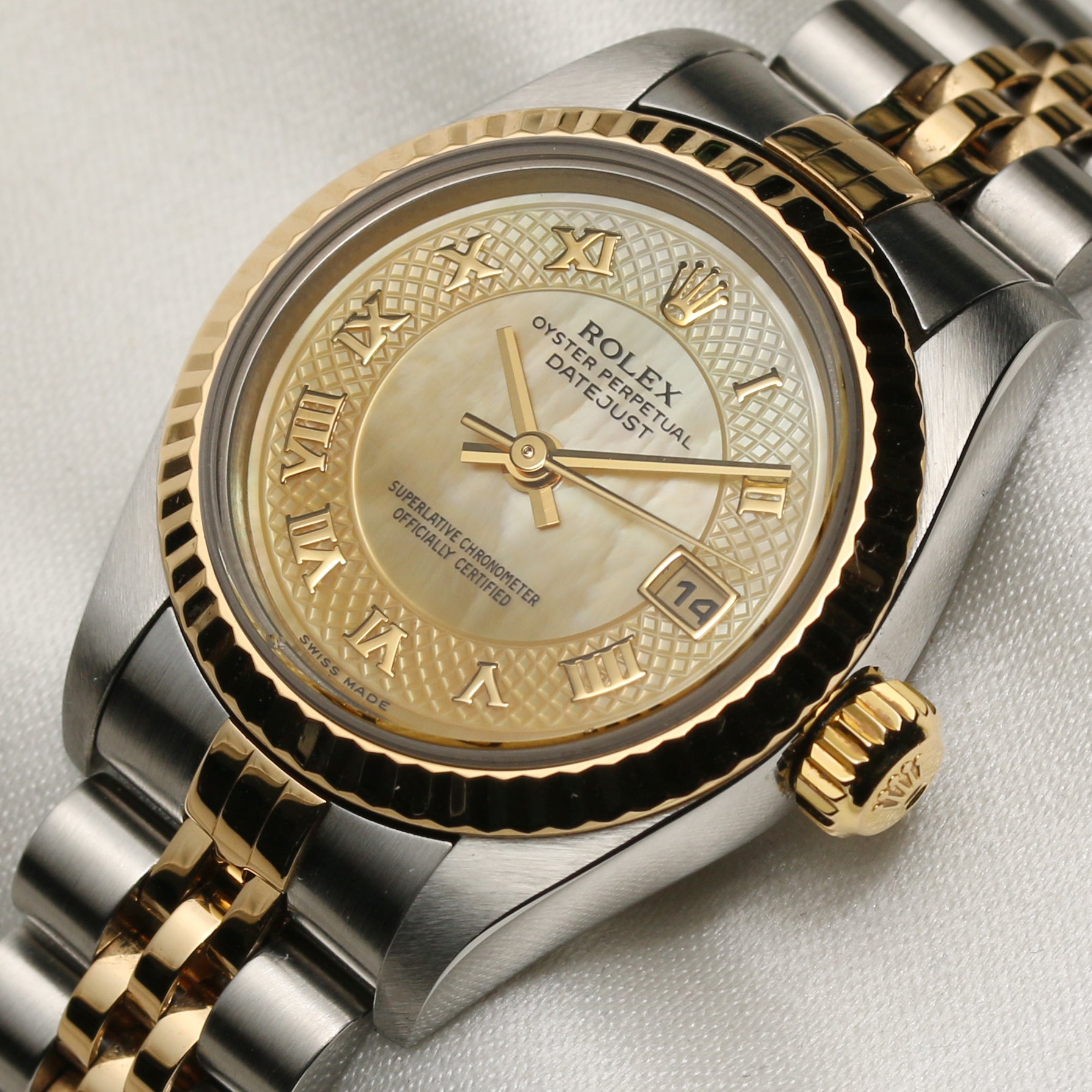 Rolex Lady Datejust Steel & Gold MOP Champagne Dial Second Hand Watch Collectors 4