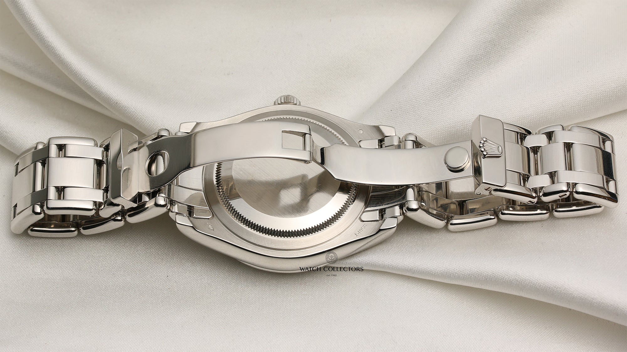 Rolex Masterpiece Day-Date Pearlmaster 18946 Platinum Diamond Bezel Ice Dial Second Hand Watch Collectors 9