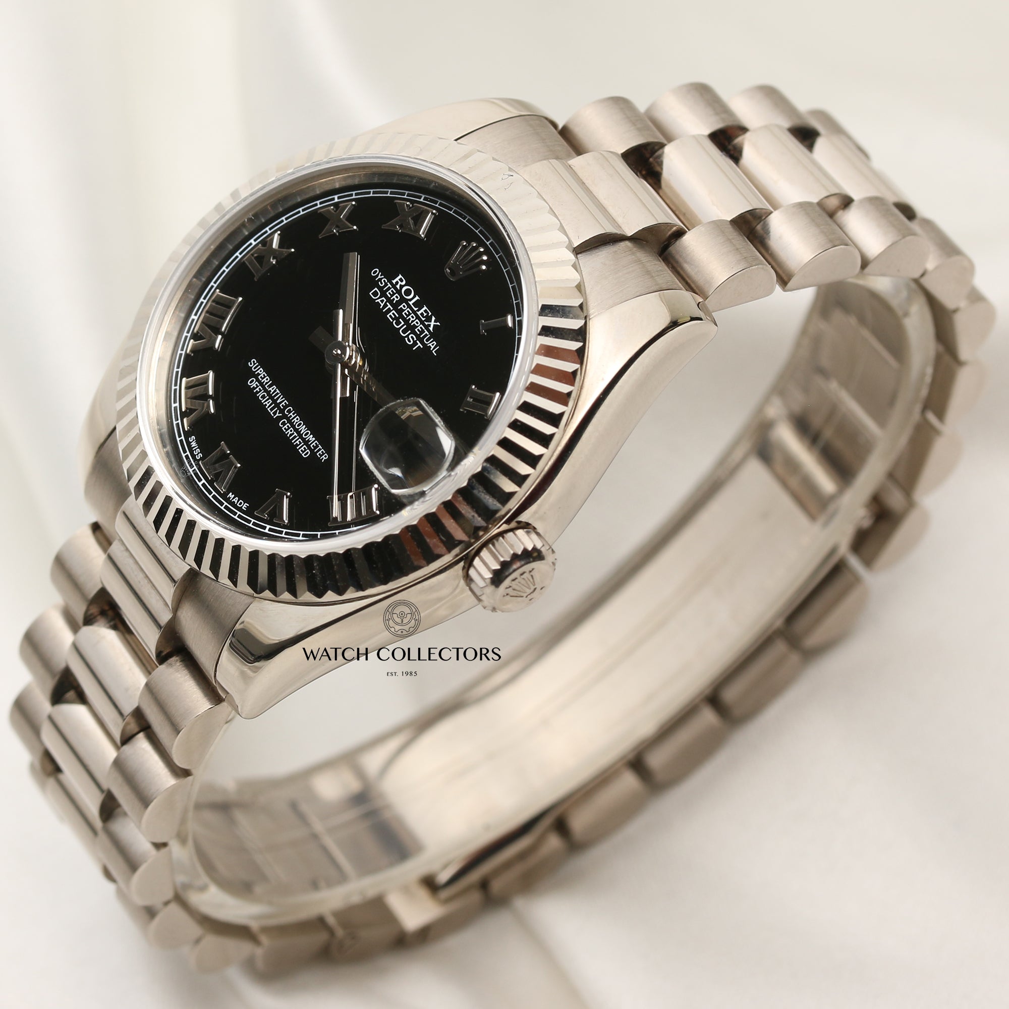 Rolex Mid-Size DateJust 178279 18K White Gold Second Hand Watch Collectors 3