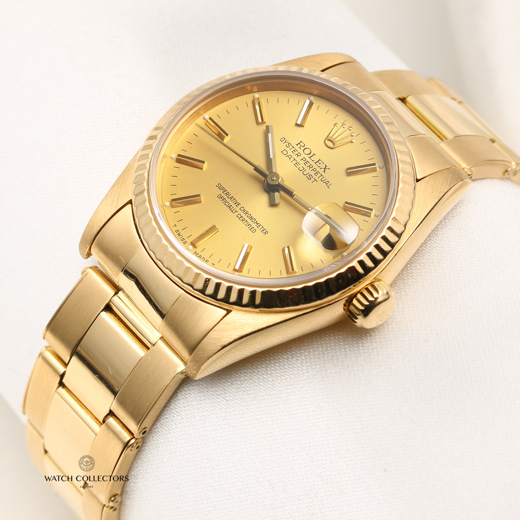 Rolex Mid Size DateJust 68278 18K Yellow Gold Second Hand Watch Collectors 3