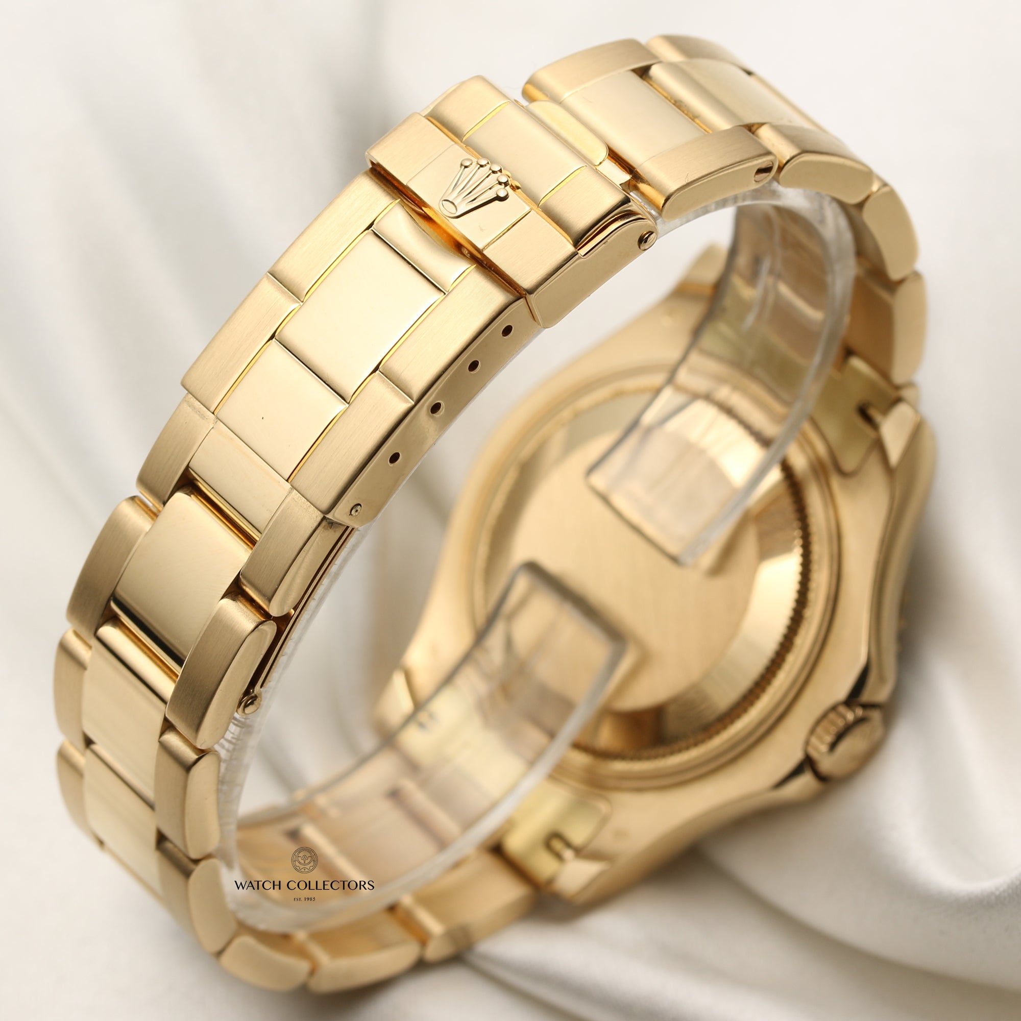 Rolex Mid-Size Yacht-Master MOP Diamond Sapphire Dial 18K Yellow Gold Second Hand Watch Collectors 7