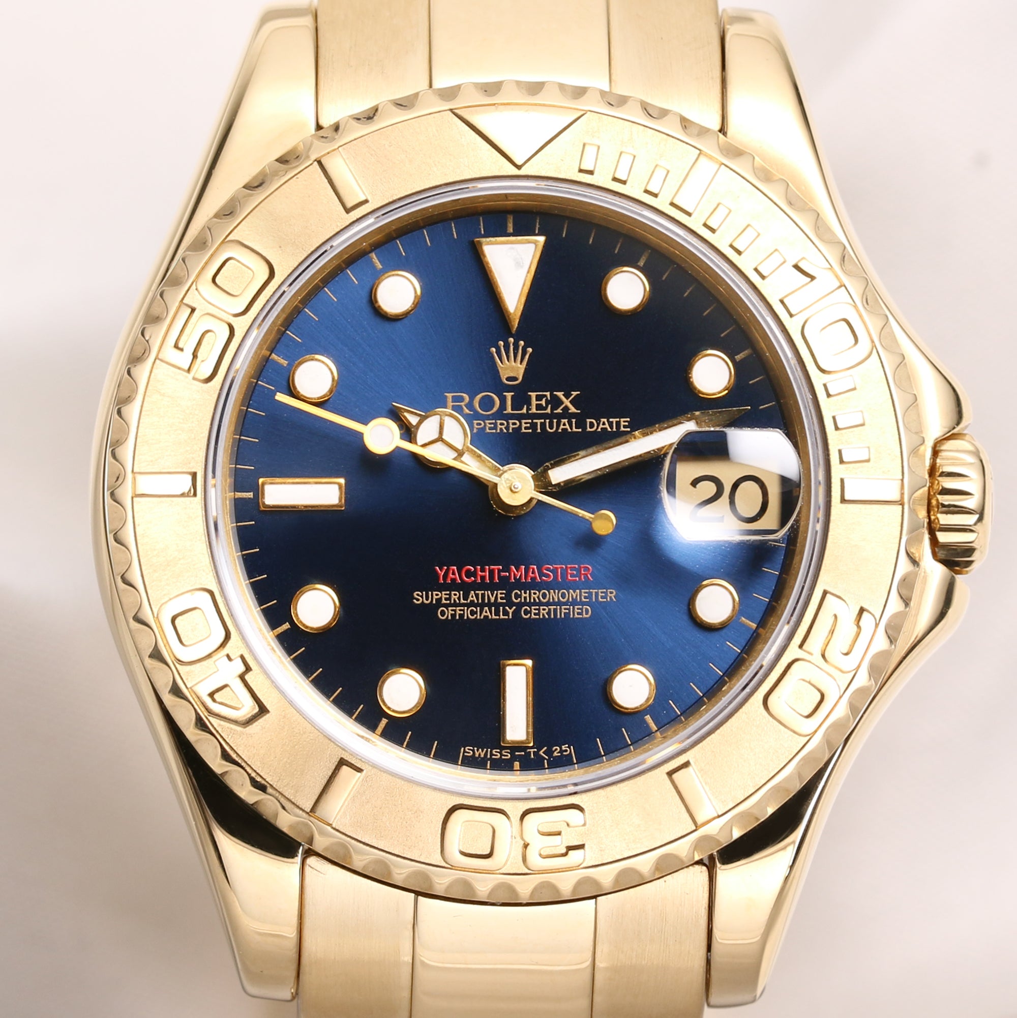 Rolex Mid-Size Yachtmaster 68628 18K Yellow Gold Second Hand Watch Collectors 2