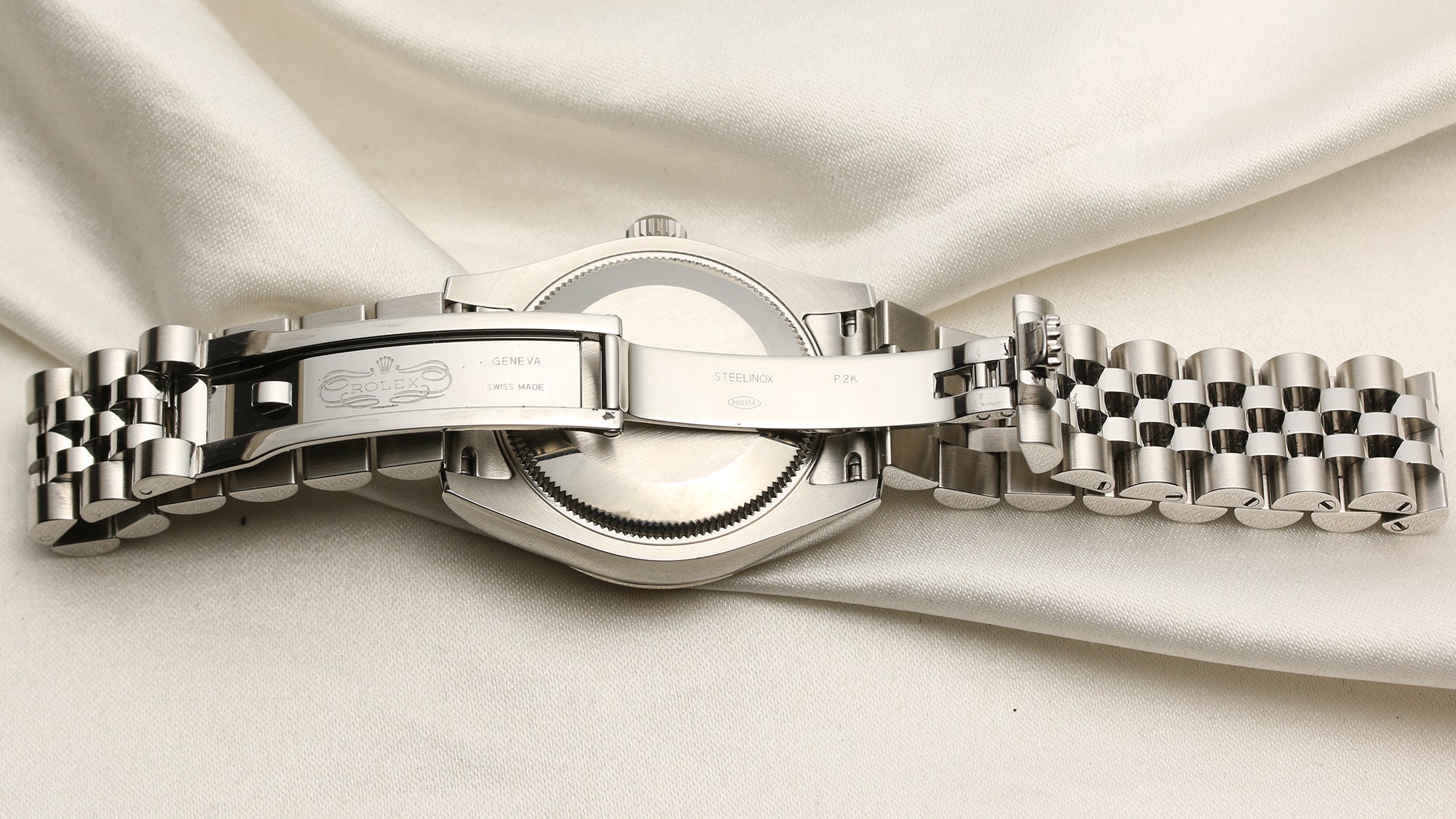 Rolex Midsize 178274 Stainless Steel 18K White Gold Bezel Pink Diamond Dial Second Hand Watch Collectors 7