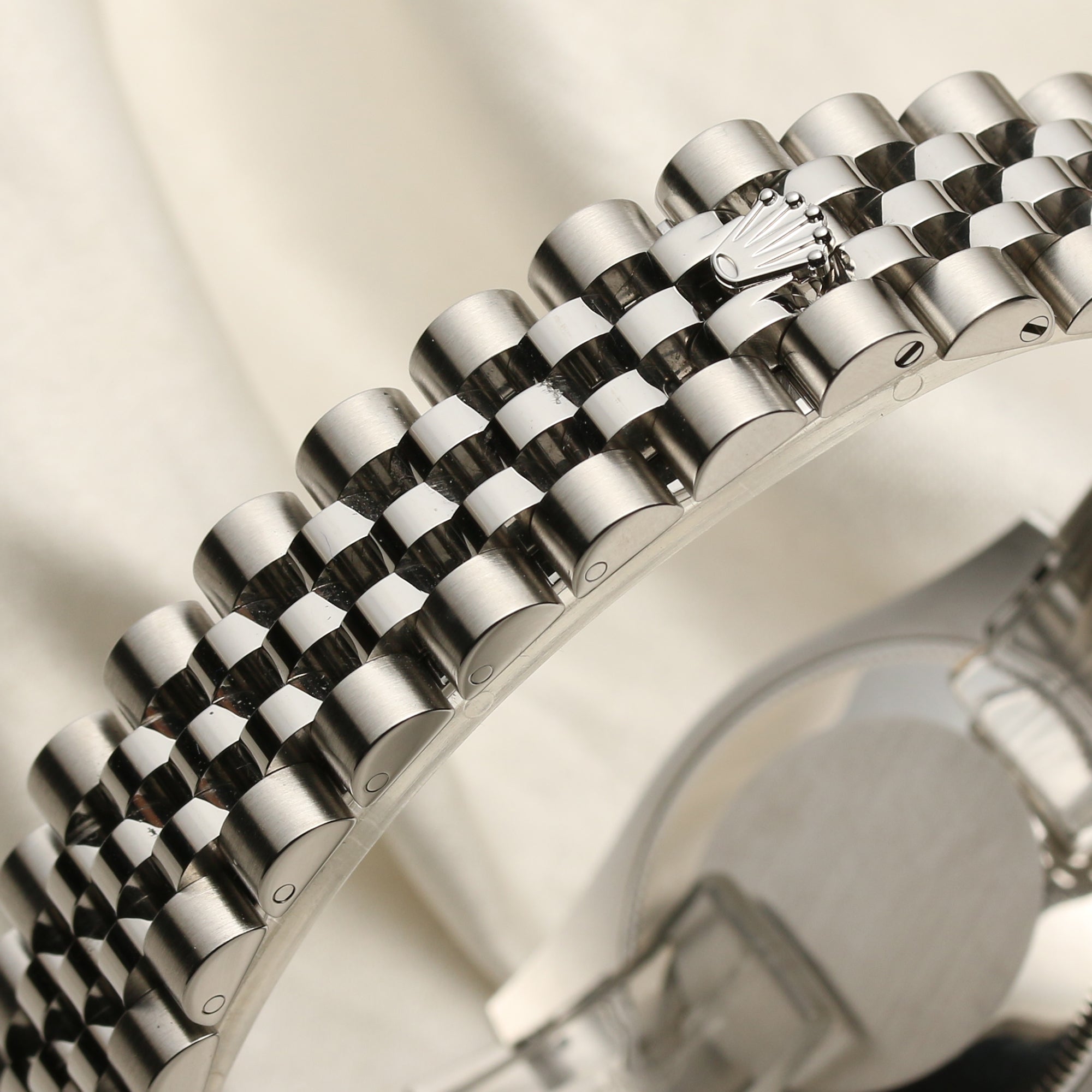 Rolex Midsize 178274 Stainless Steel 18K White Gold Bezel Pink Diamond Dial Second Hand Watch Collectors 8