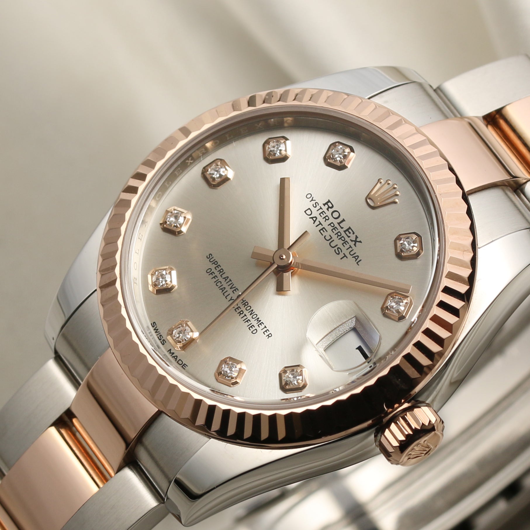 Rolex Midsize DateJust 178271 Steel & Rose Gold Second hand Watch COllectors 4