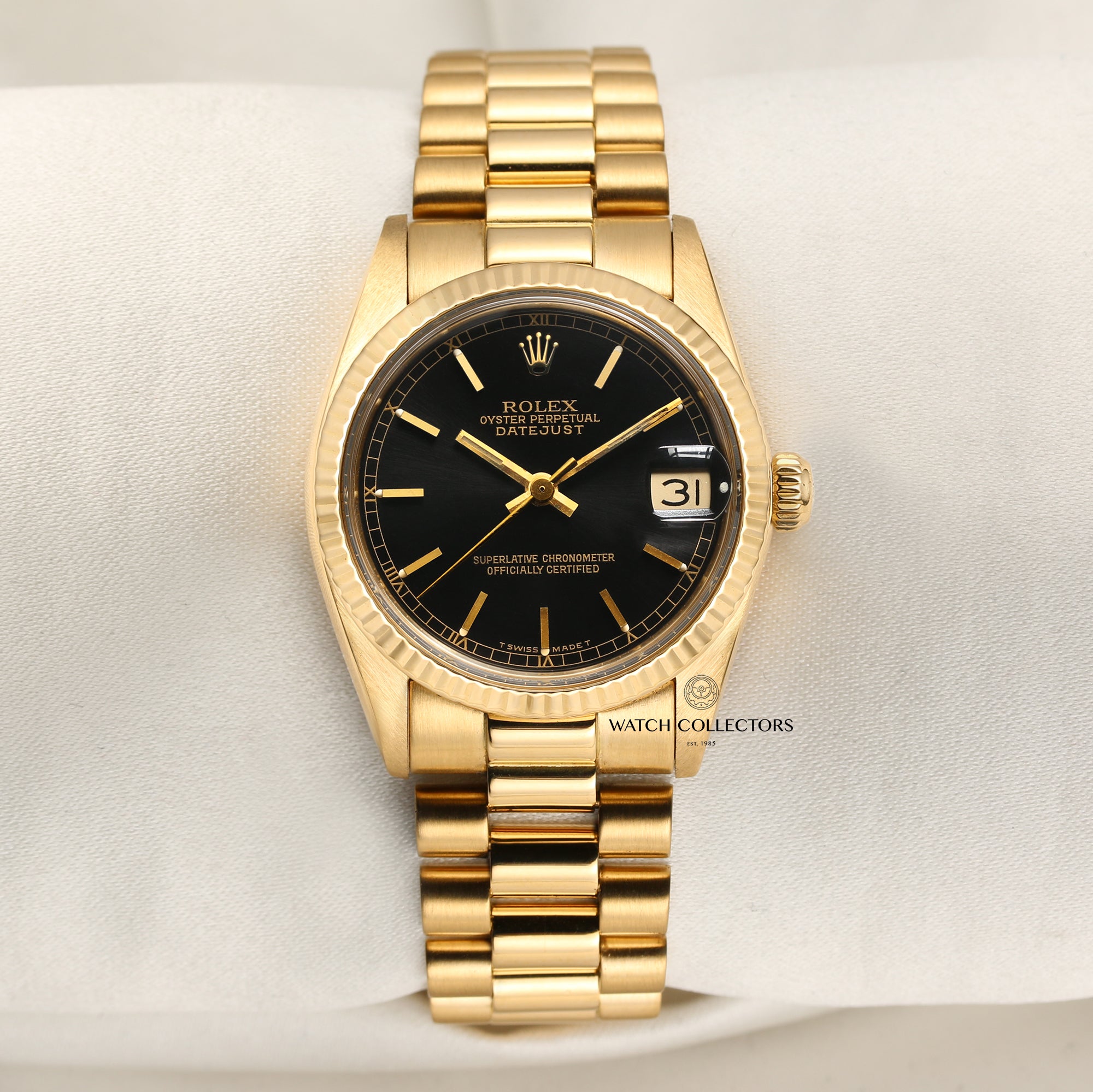 Rolex Midsize DateJust 18K Yellow Gold Second Hand Watch Collectors 1