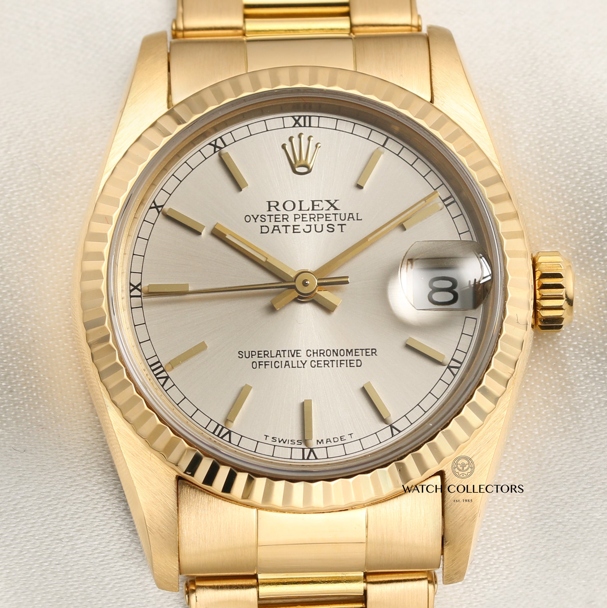 Rolex Midsize DateJust 18K Yellow Gold Second Hand Watch Collectors 2