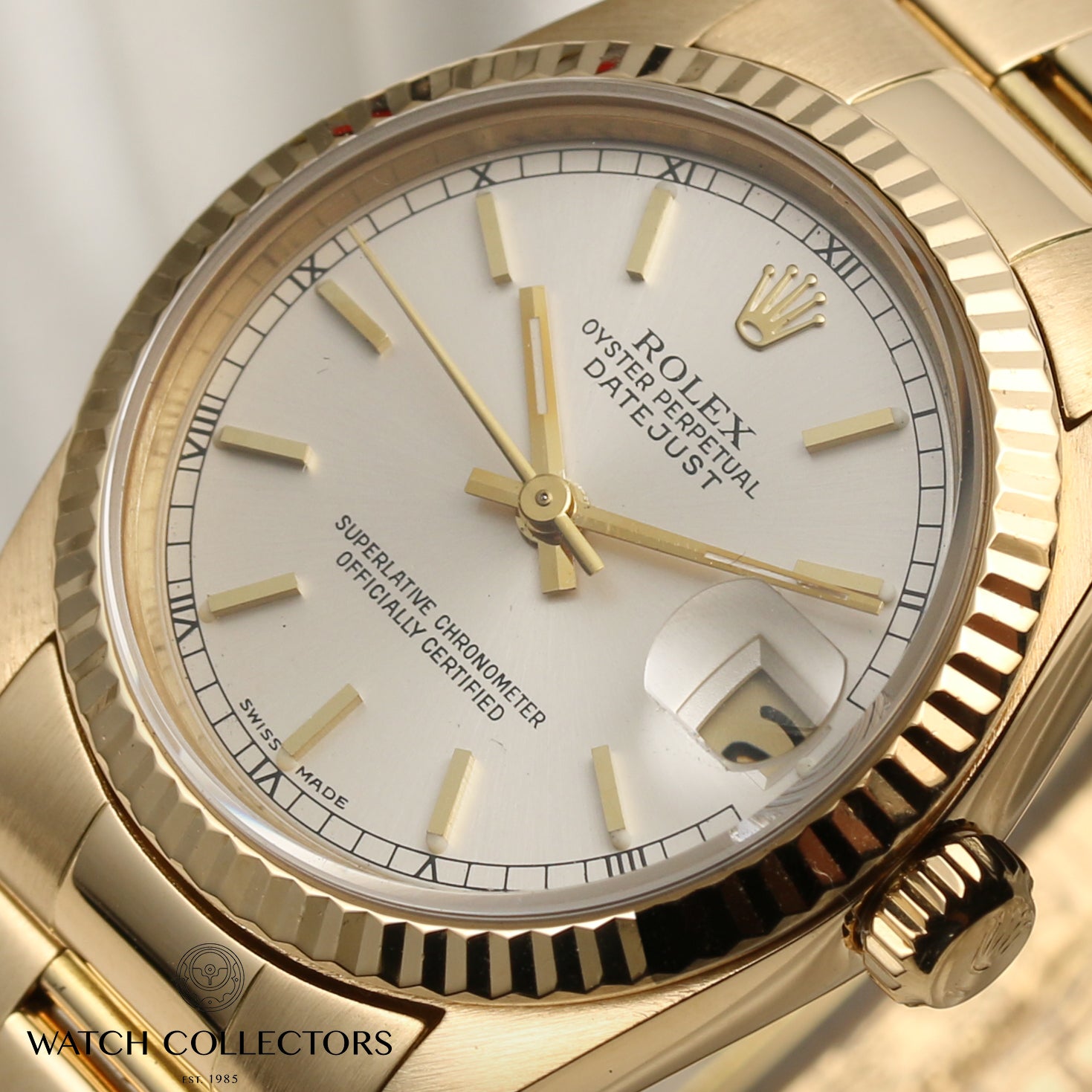 Rolex Midsize DateJust 18K Yellow Gold Second Hand Watch Collectors 4