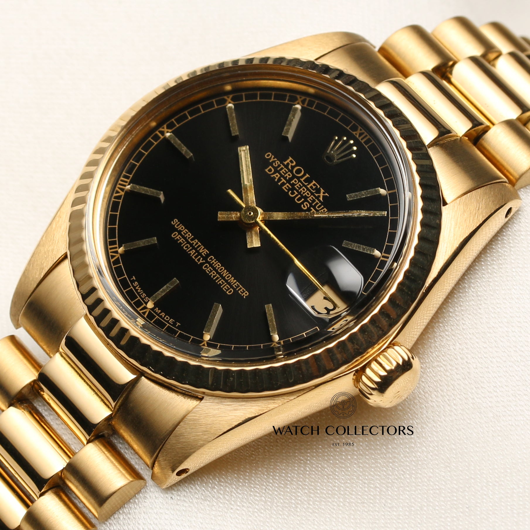 Rolex Midsize DateJust 18K Yellow Gold Second Hand Watch Collectors 4