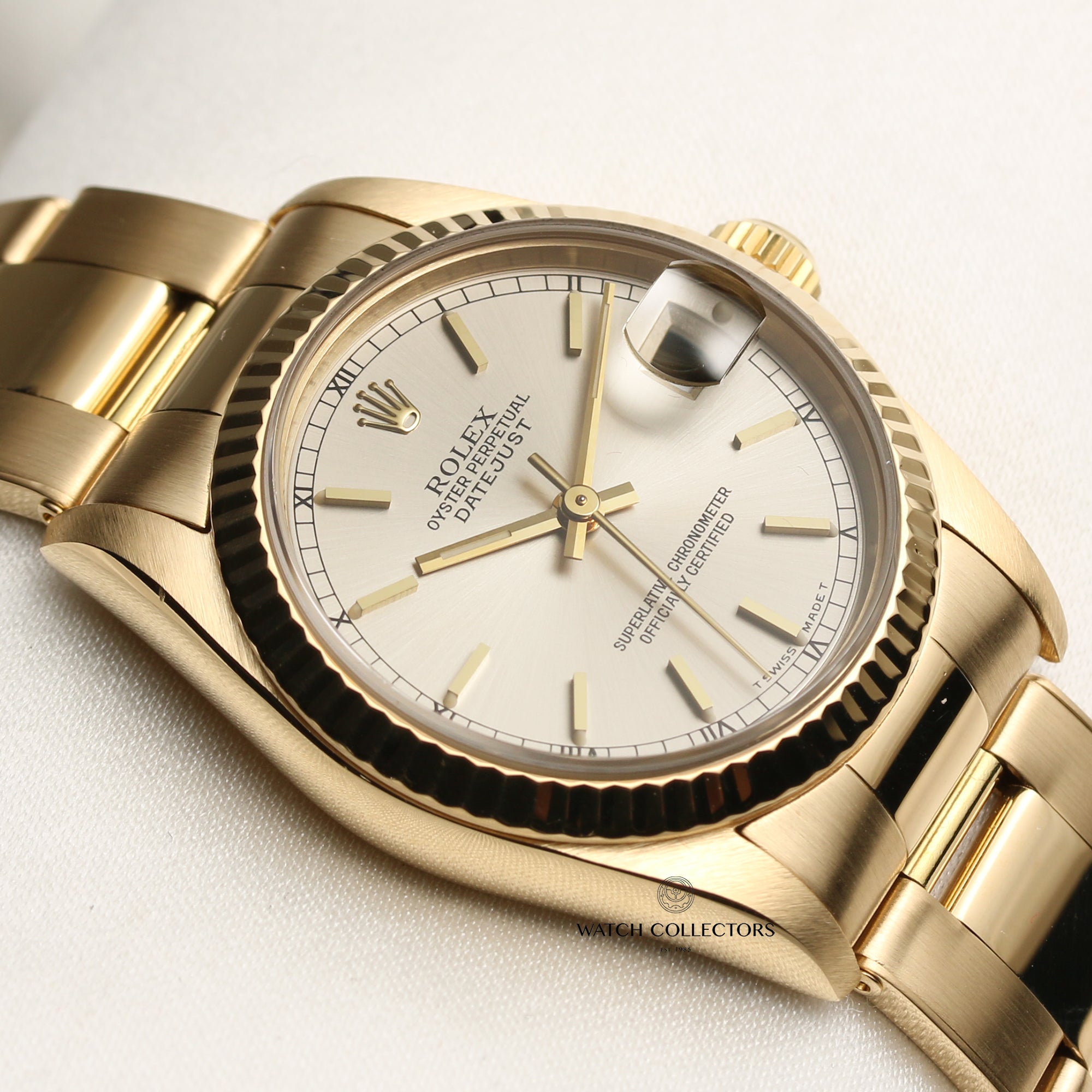 Rolex Midsize DateJust 18K Yellow Gold Second Hand Watch Collectors 5