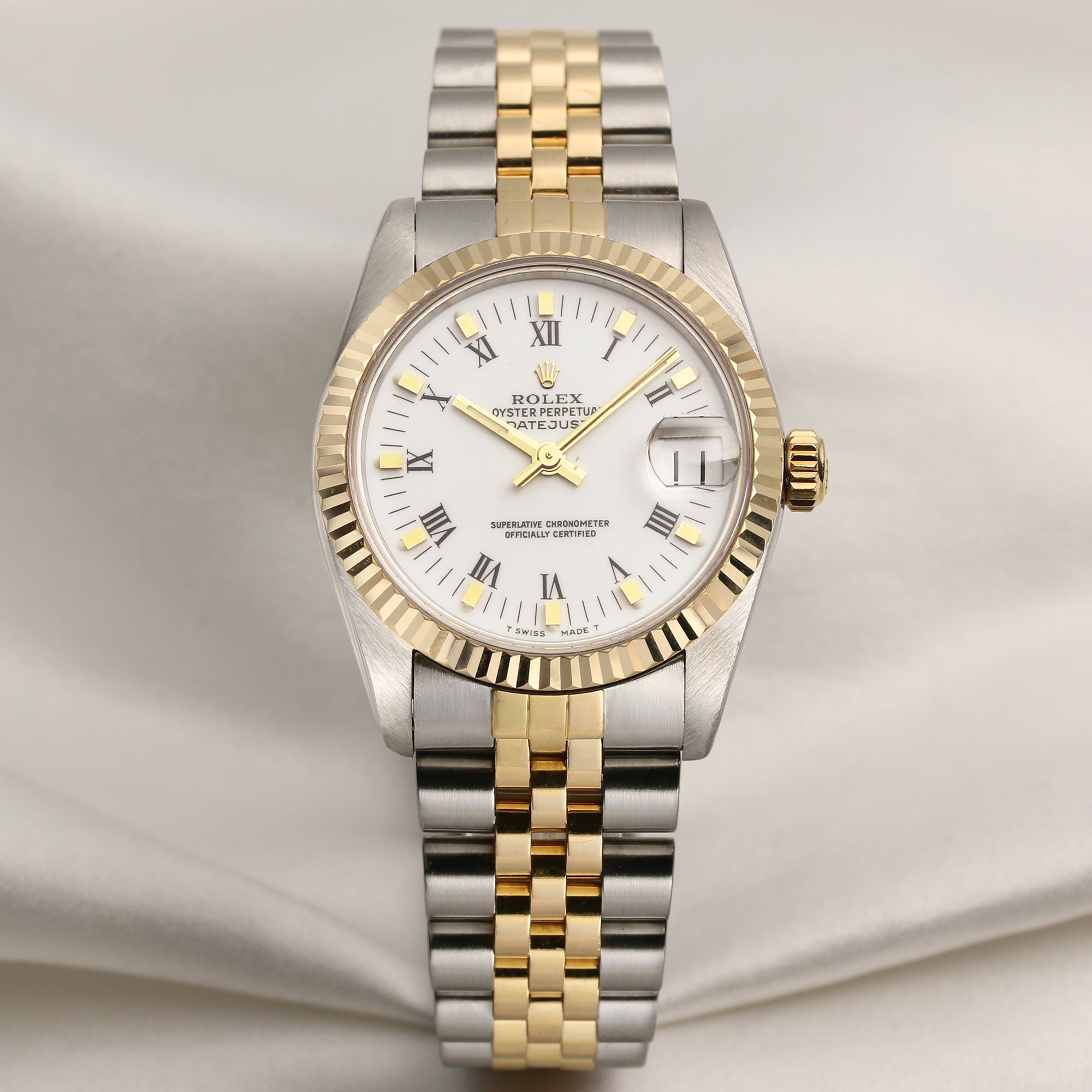 Rolex Midsize DateJust 68173 Steel & Gold Second Hand Watch Collectors 1