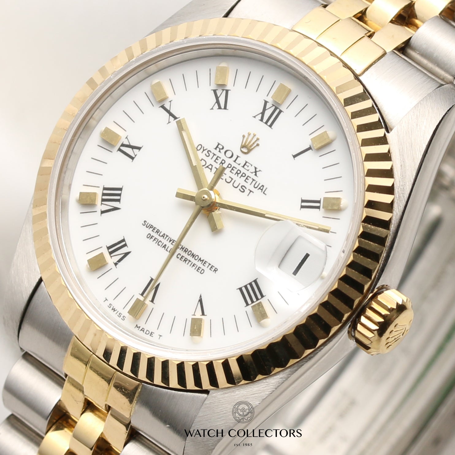Rolex Midsize DateJust 68173 Steel & Gold Second Hand Watch Collectors 4