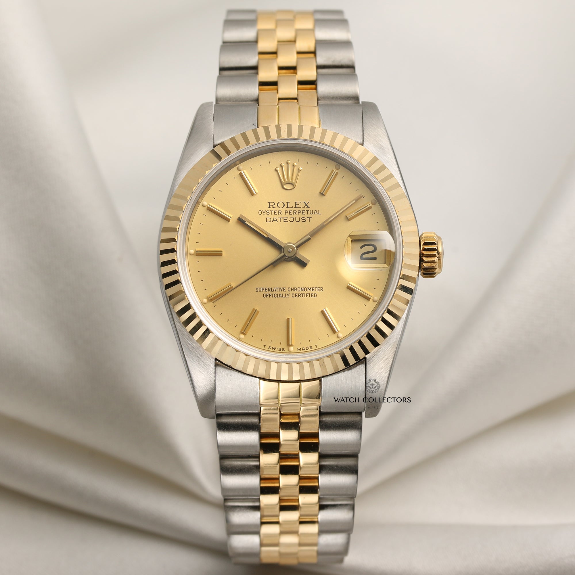 Rolex Midsize DateJust 68273 Steel & Gold Second Hand Watch Collectors 1