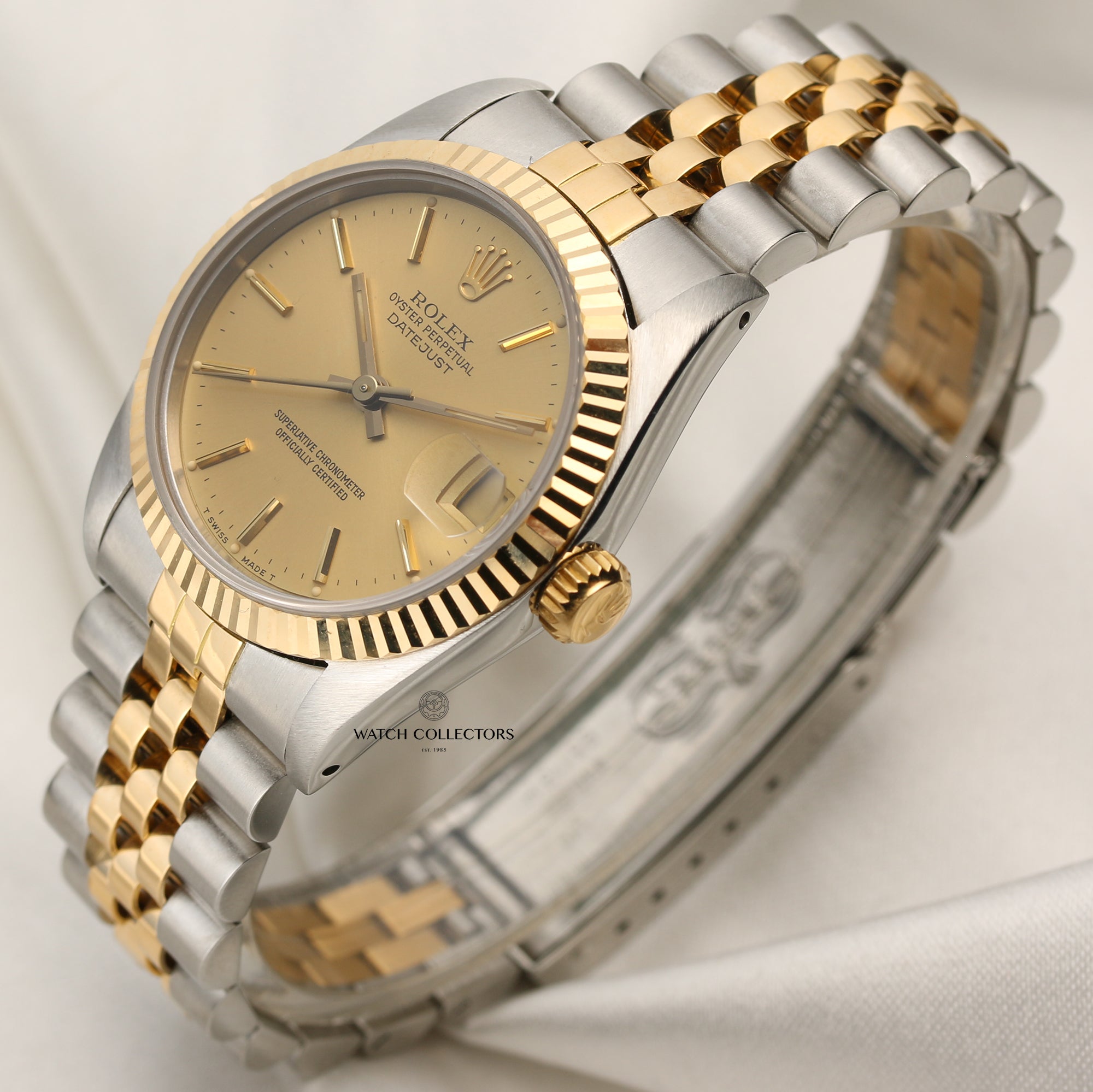 Rolex Midsize DateJust 68273 Steel & Gold Second Hand Watch Collectors 3