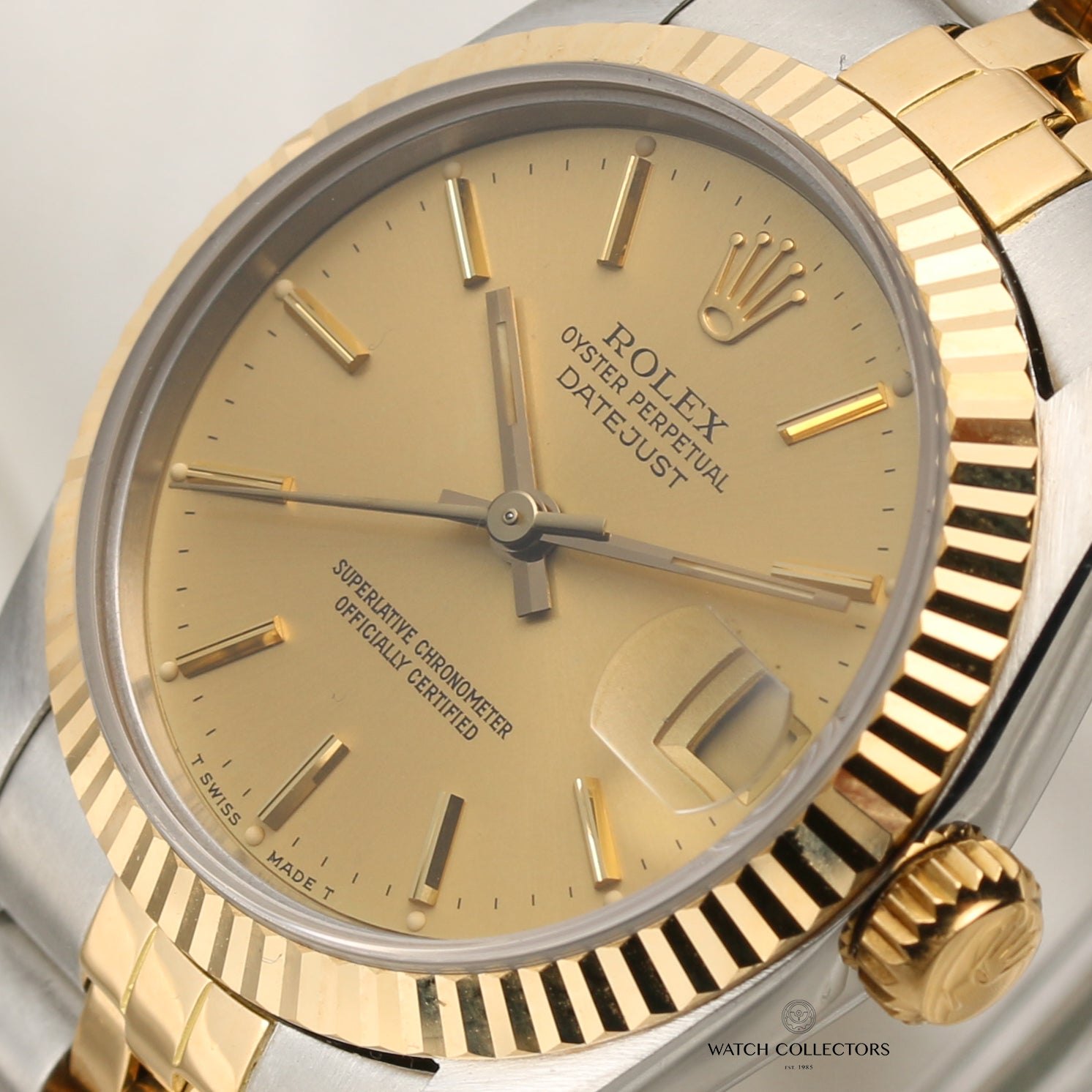 Rolex Midsize DateJust 68273 Steel & Gold Second Hand Watch Collectors 4