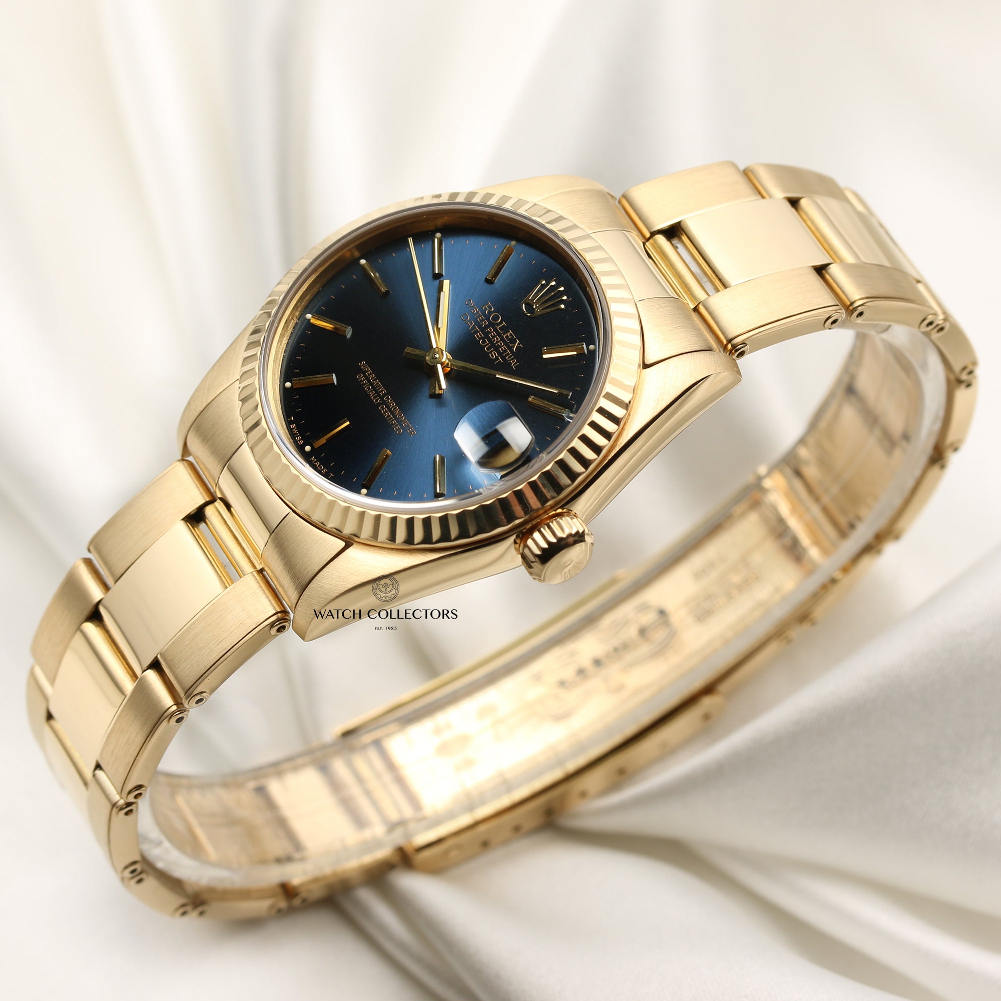 Rolex Midsize DateJust 68278 18K Yellow Gold Second Hand Watch Collectors 3