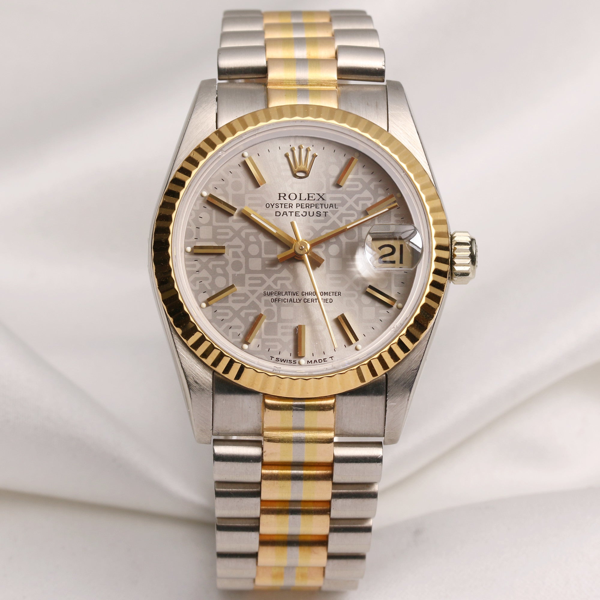 Rolex Midsize DateJust 68279B 18K Tridor Second Hand Watch Collectors 1
