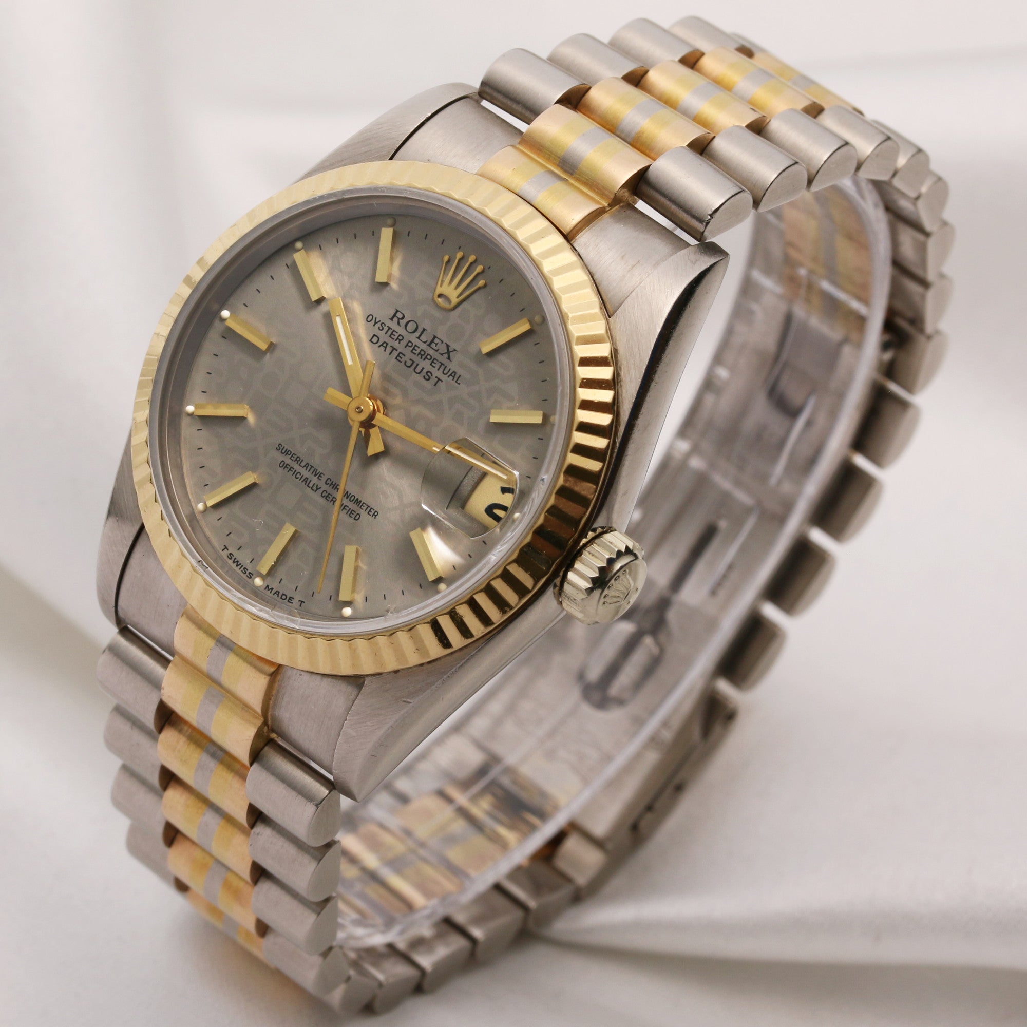 Rolex Midsize DateJust 68279B 18K Tridor Second Hand Watch Collectors 3